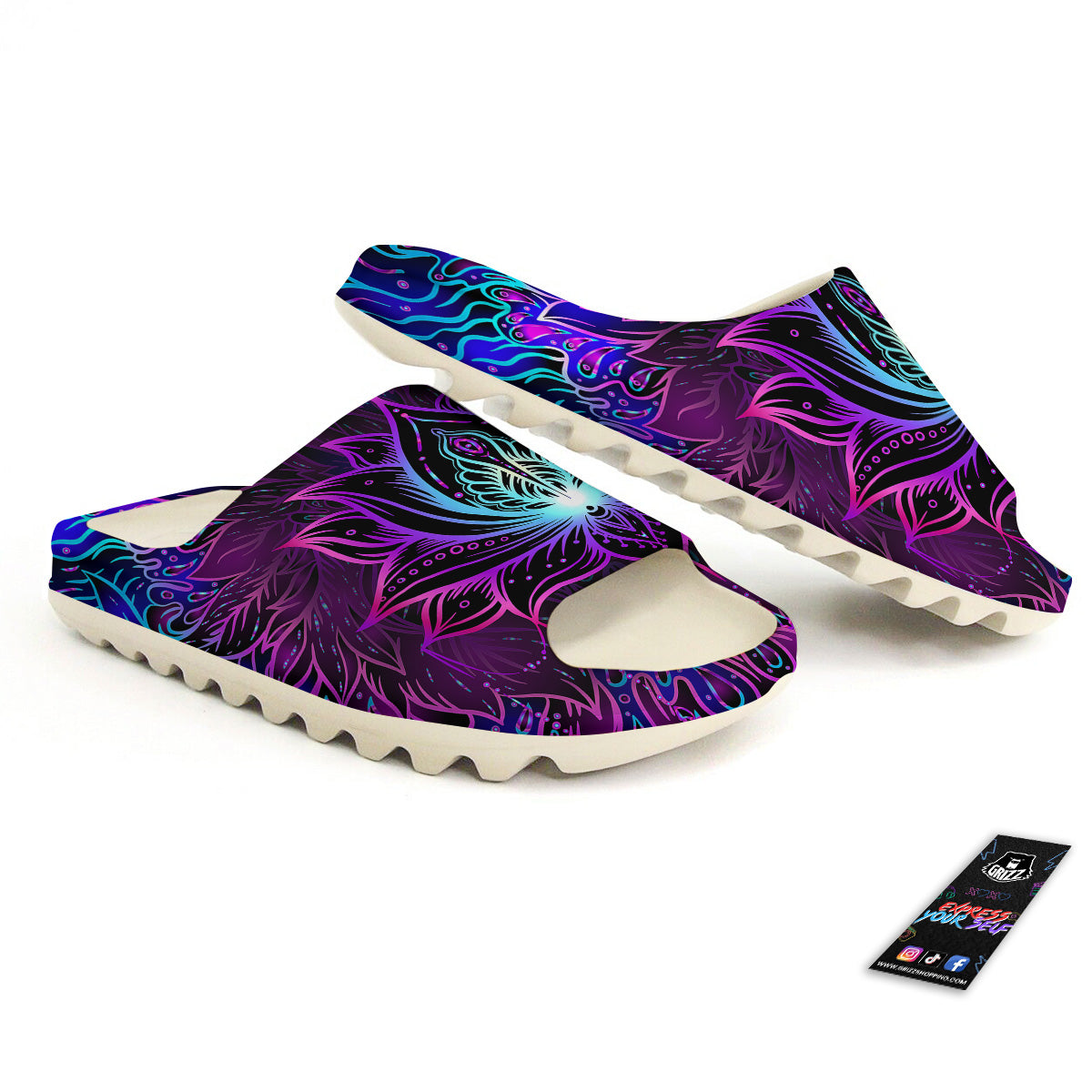 Lotus Boho Spiritual Print Sandals-grizzshop