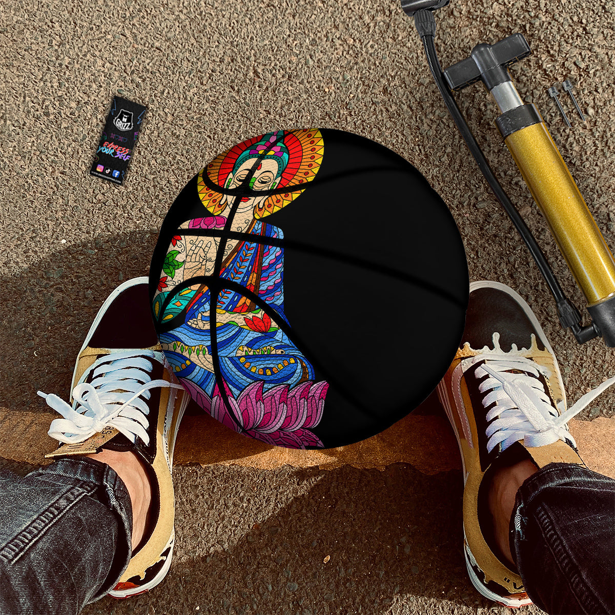 Lotus Buddha Colorful Print Basketball