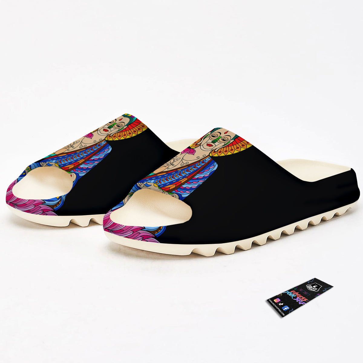 Lotus Buddha Colorful Print Sandals-grizzshop