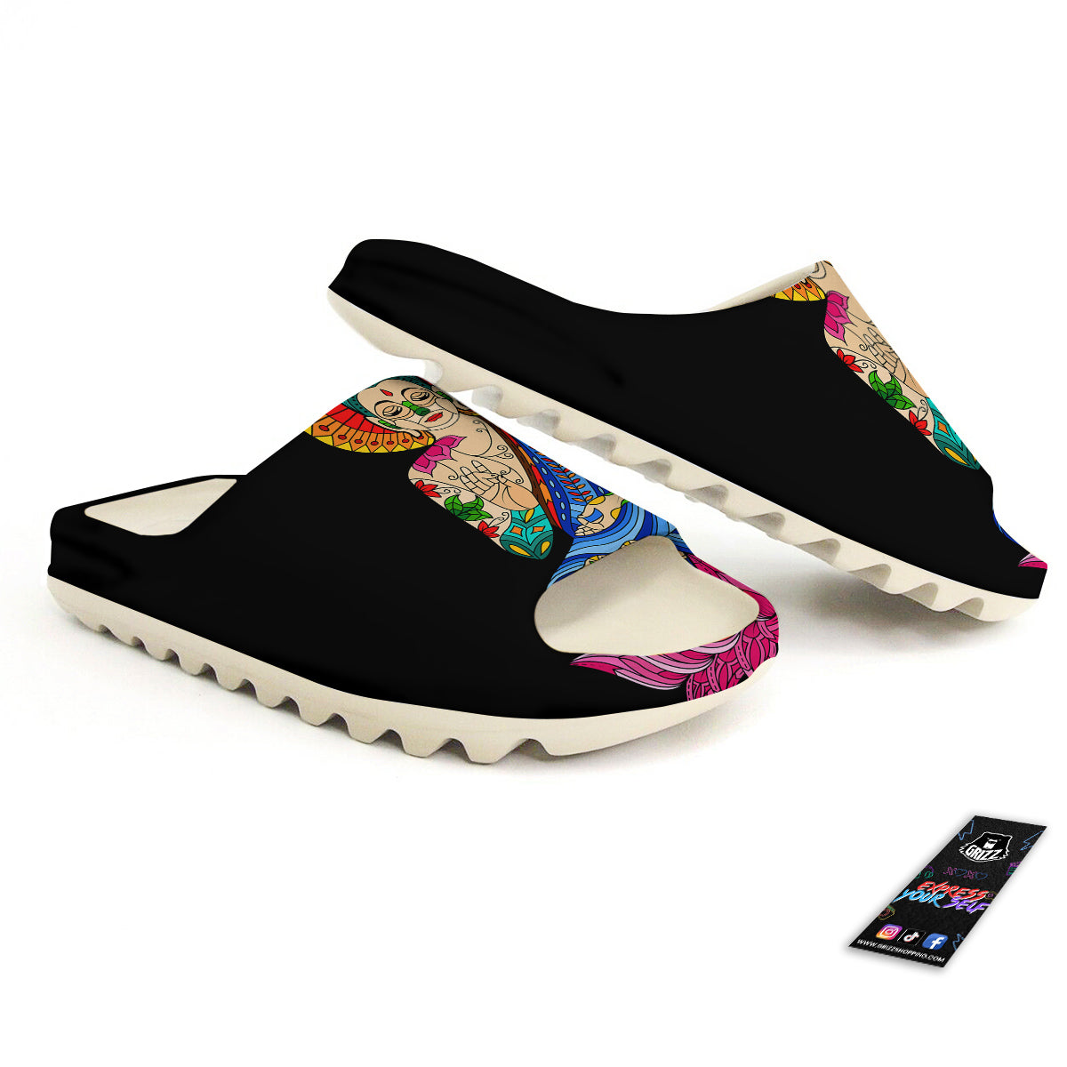 Lotus Buddha Colorful Print Sandals-grizzshop