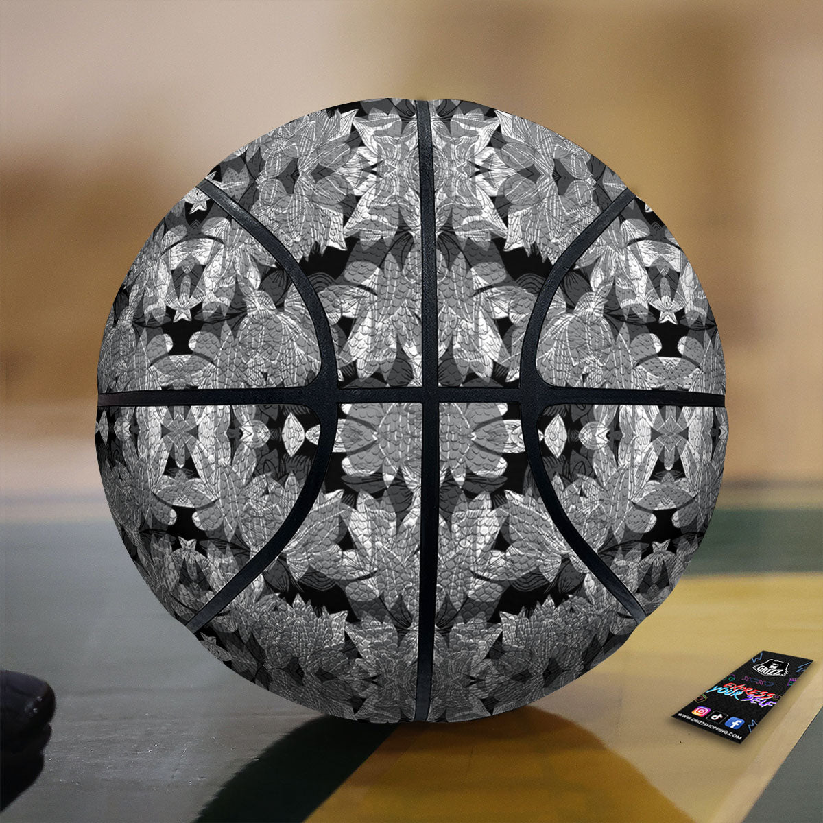 Lotus Monochrome Print Pattern Basketball