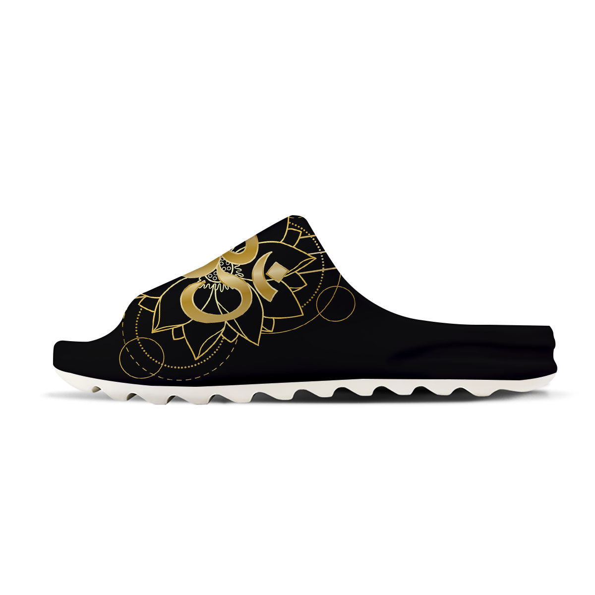 Lotus Om Gold Print Sandals-grizzshop