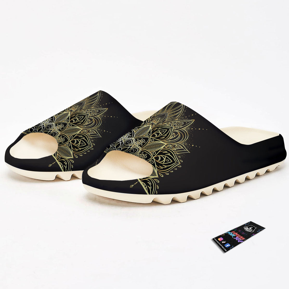 Lotus Spiritual Golden Print Sandals-grizzshop