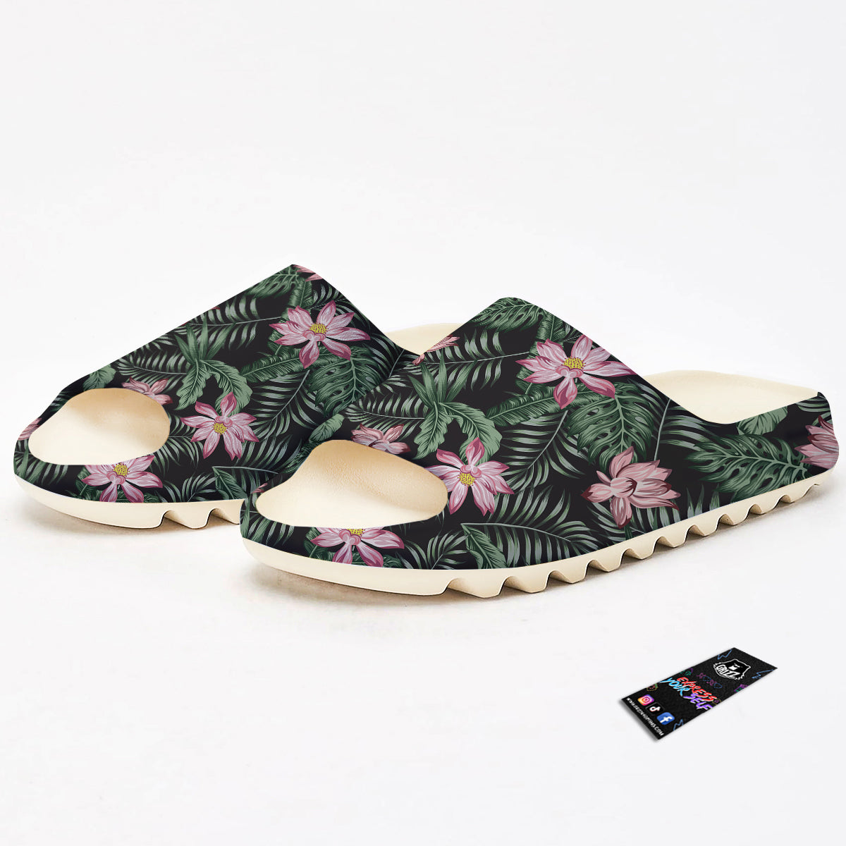 Lotus Tropical Print Pattern Sandals-grizzshop