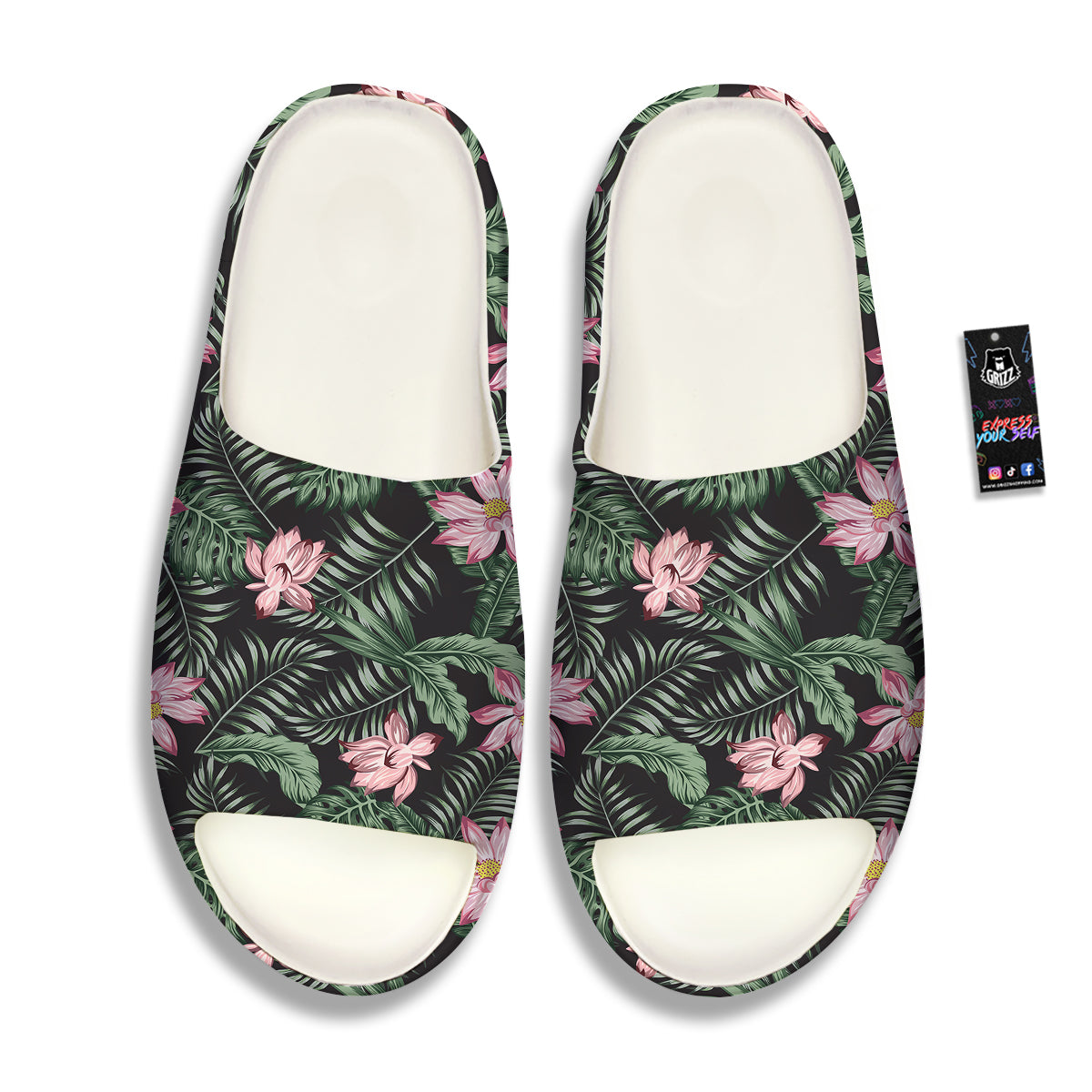 Lotus Tropical Print Pattern Sandals-grizzshop