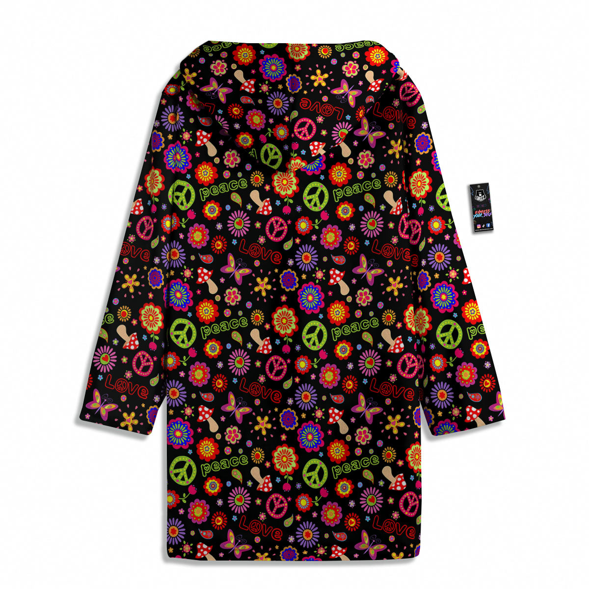 Love And Hippie Peace Sign Print Pattern Men's Windbreaker Jacket-grizzshop