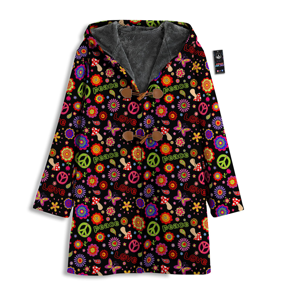 Love And Hippie Peace Sign Print Pattern Men's Windbreaker Jacket-grizzshop