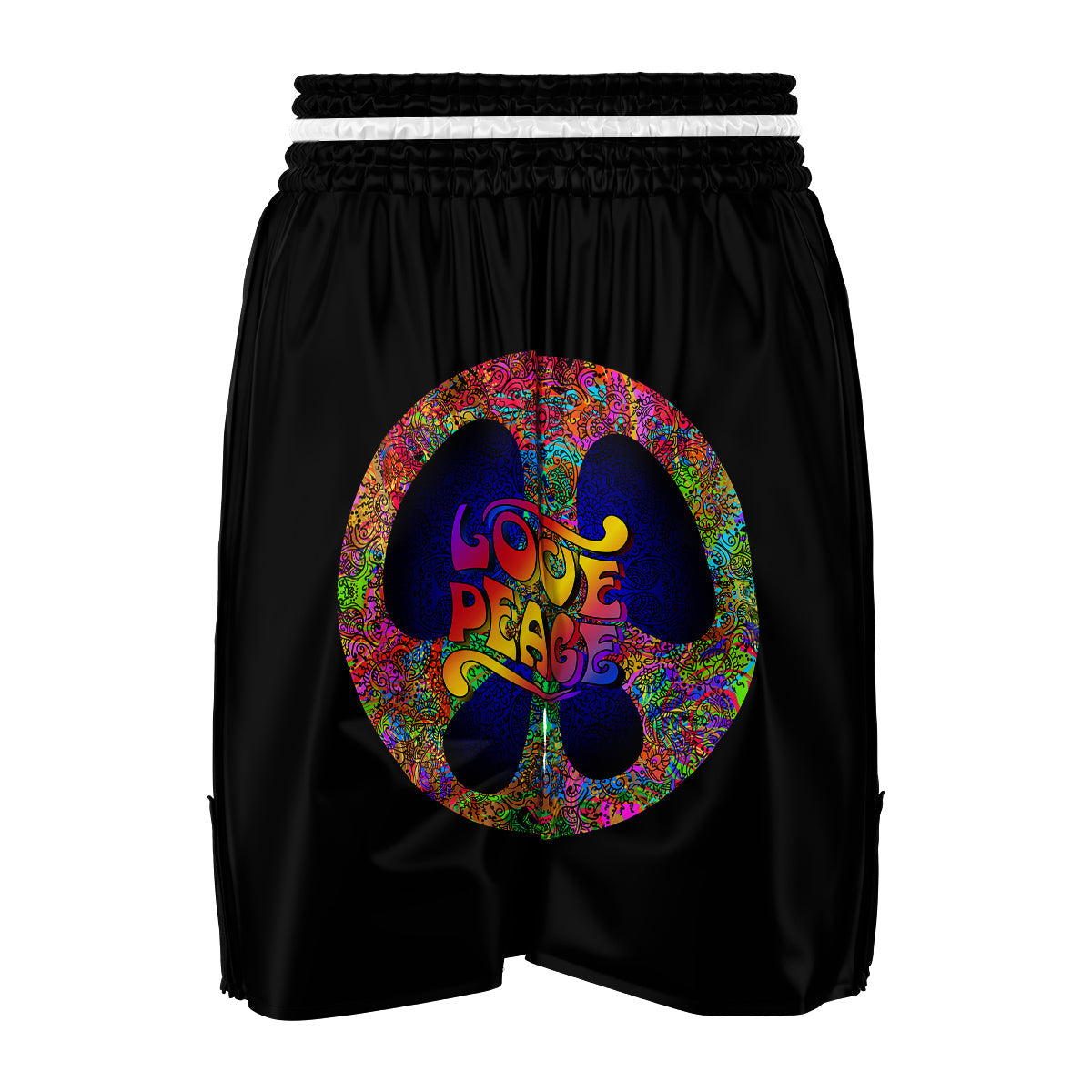 Love Peace Hippie Sign Boxing Shorts-grizzshop