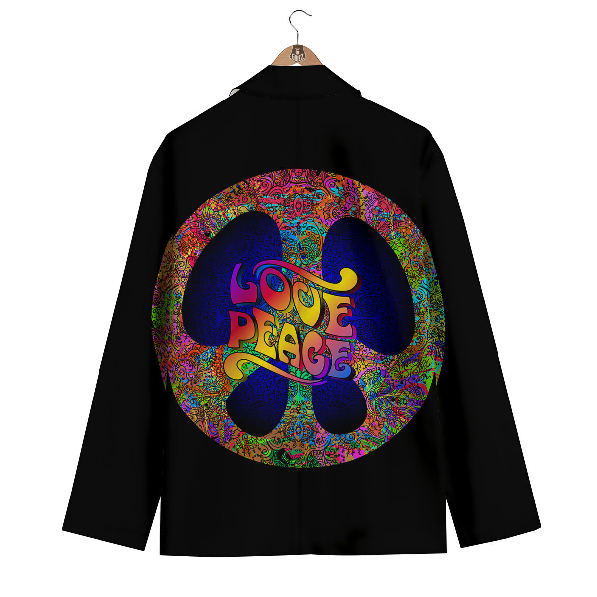 Love Peace Hippie Sign Men's Blazer-grizzshop