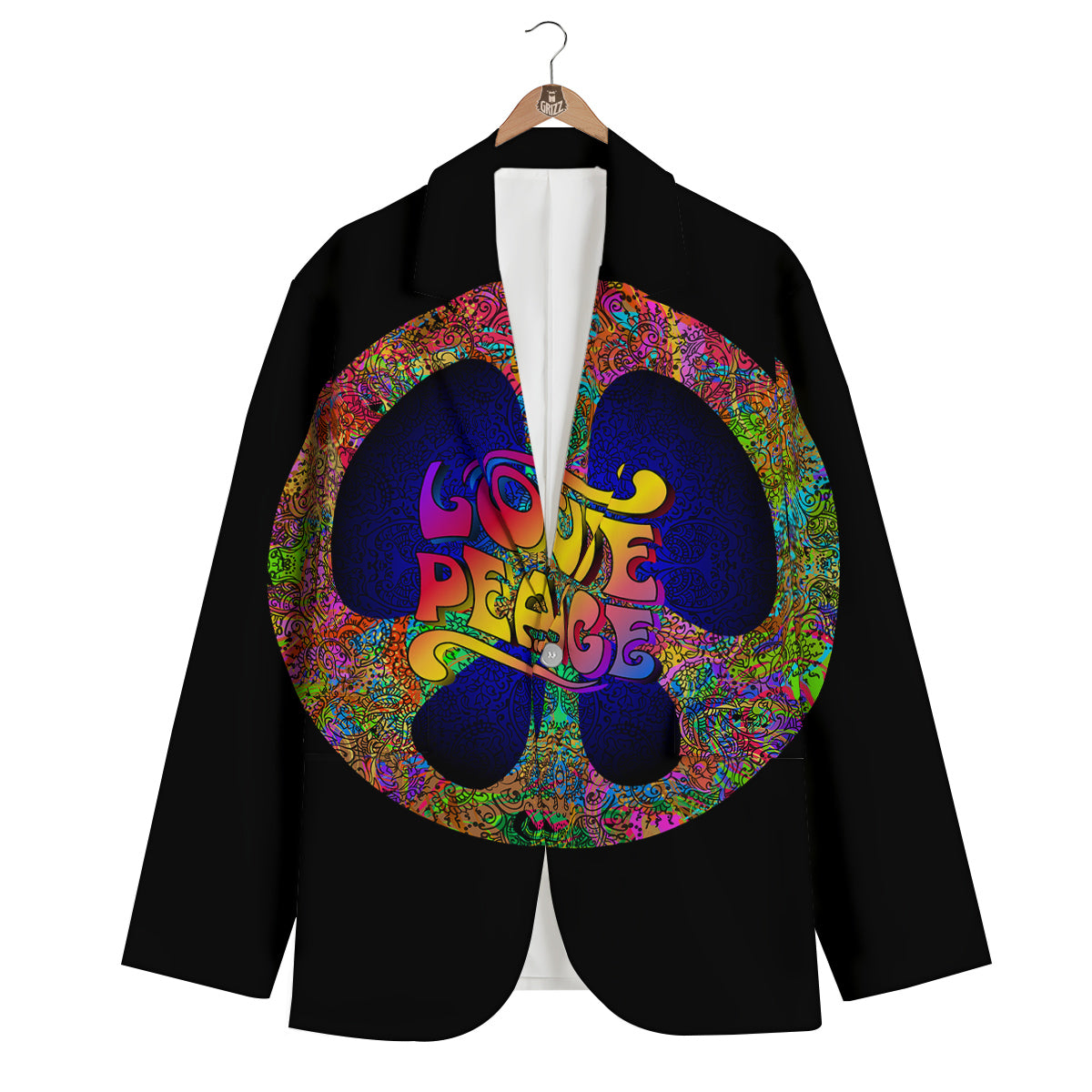 Love Peace Hippie Sign Men's Blazer-grizzshop
