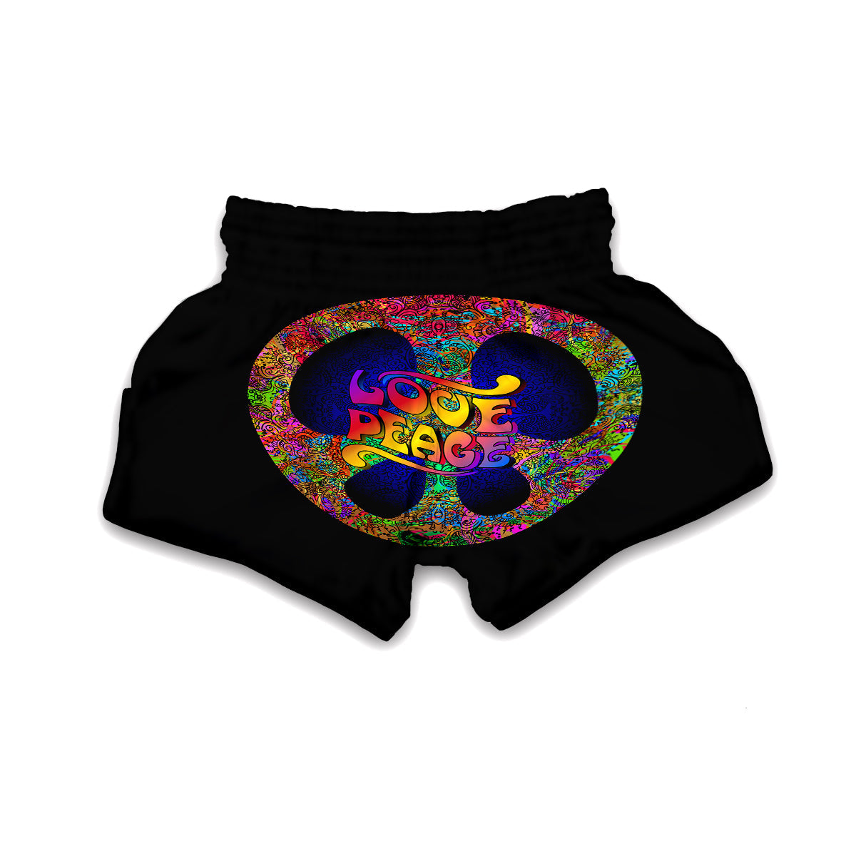 Love Peace Hippie Sign Muay Thai Boxing Shorts-grizzshop