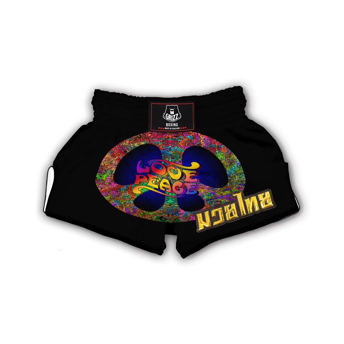 Love Peace Hippie Sign Muay Thai Boxing Shorts-grizzshop