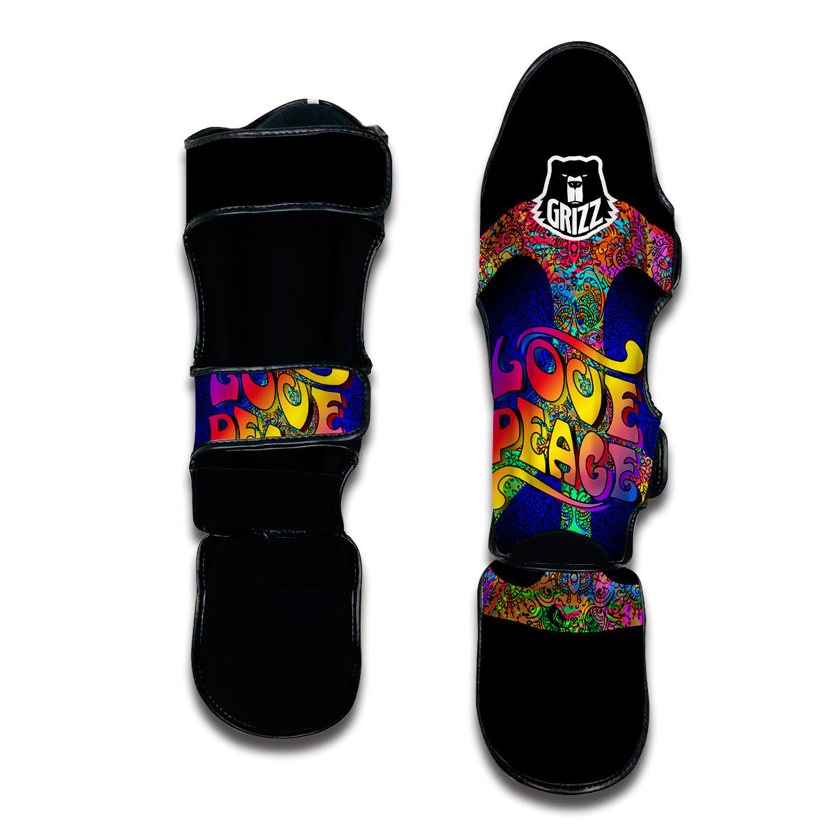 Love Peace Hippie Sign Muay Thai Shin Guards-grizzshop