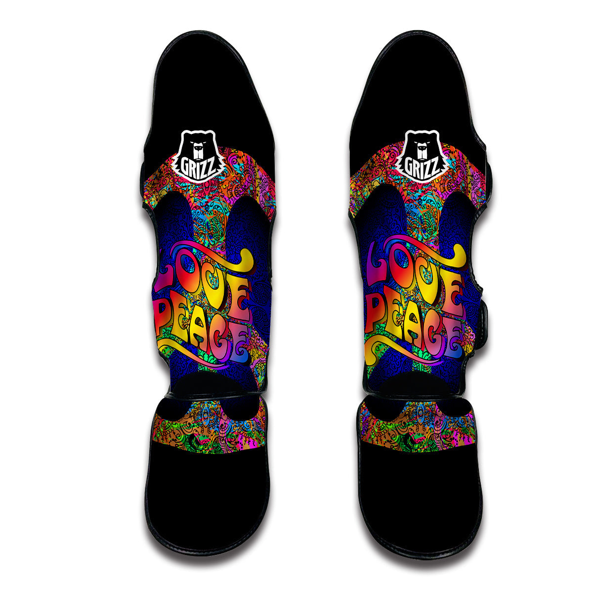 Love Peace Hippie Sign Muay Thai Shin Guards-grizzshop