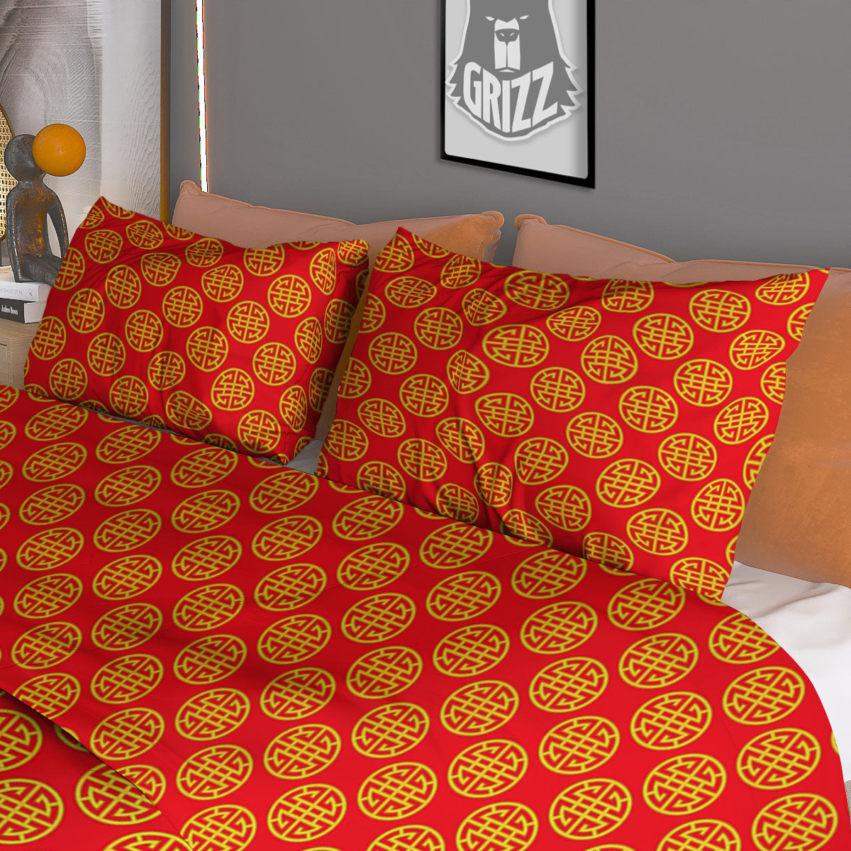 Knitted Flower Print Pattern Duvet Cover Bedding Set