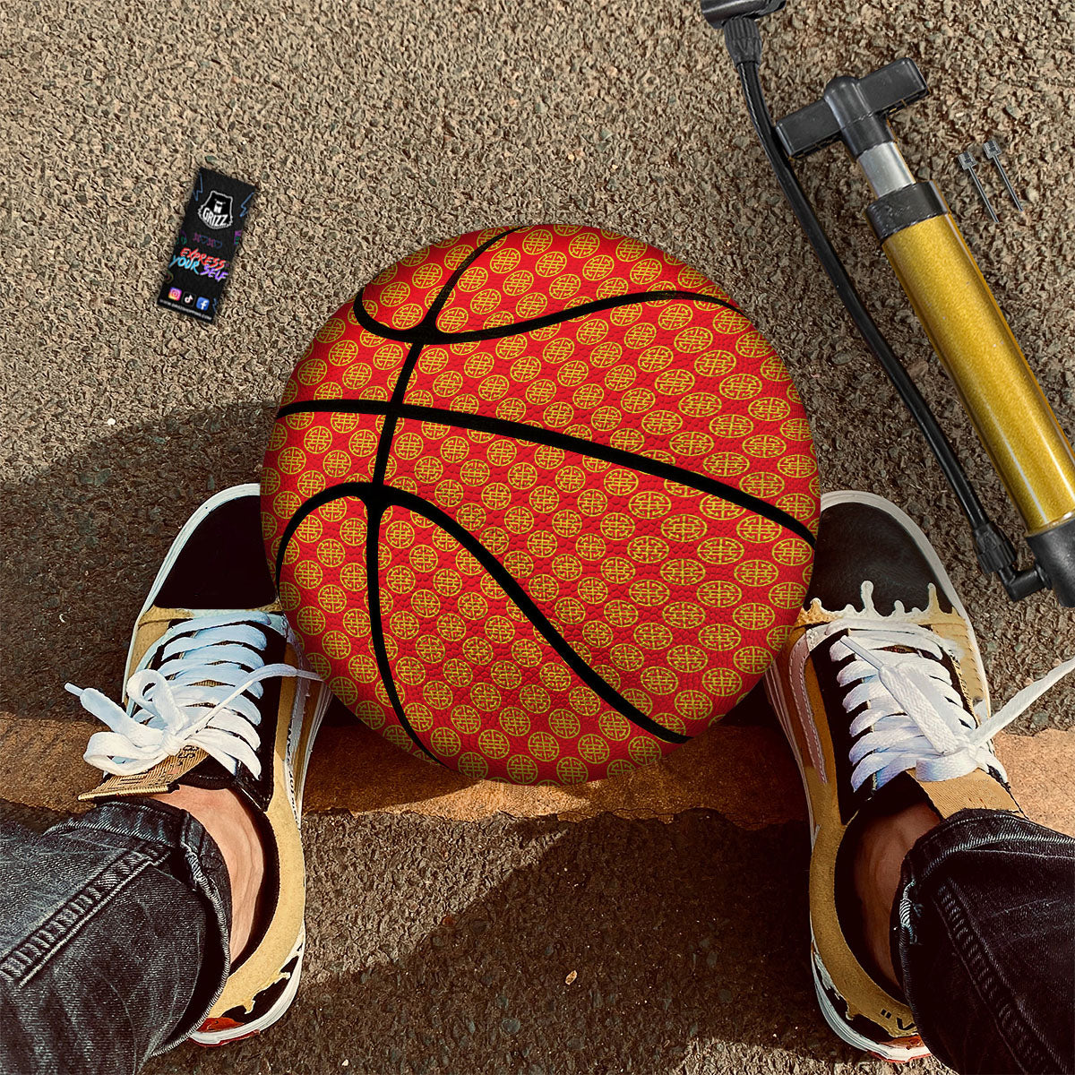 Lu Symbol Chinese Print Pattern Basketball