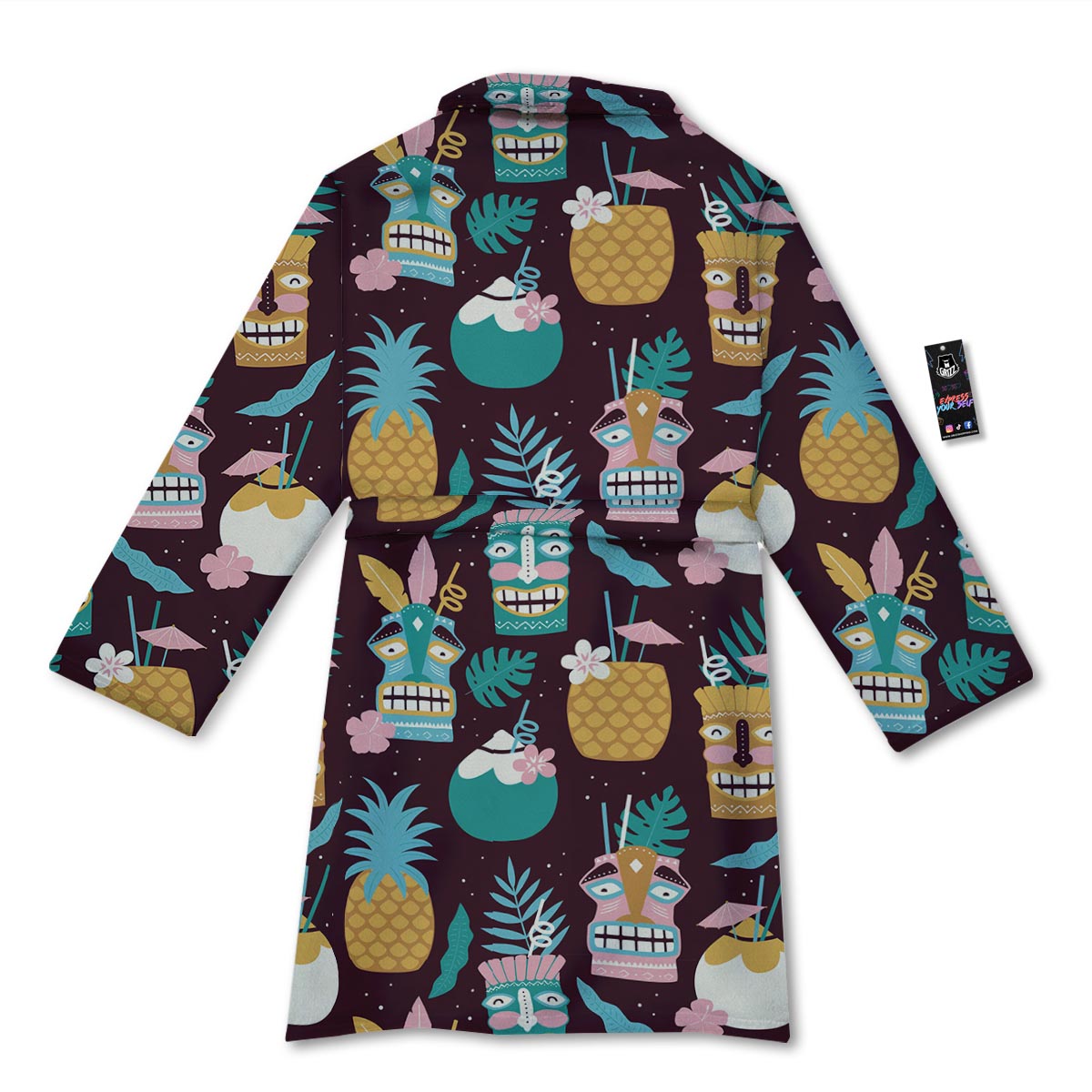 Luau Tiki Print Pattern Bathrobe-grizzshop