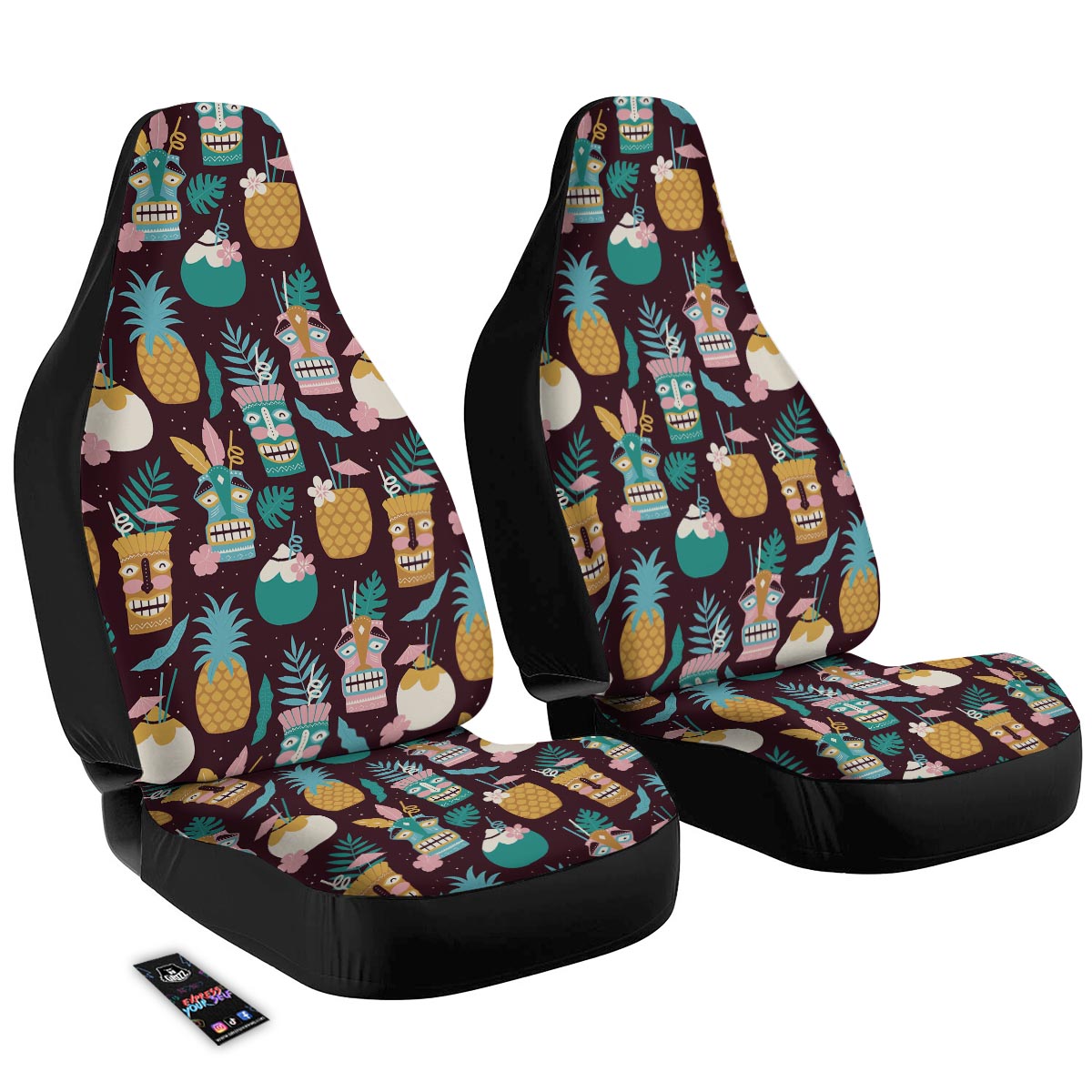 Luau Tiki Print Pattern Car Seat Covers-grizzshop