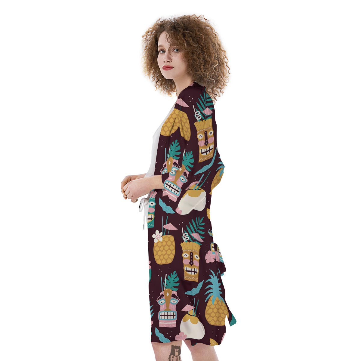 Luau Tiki Print Pattern Kimono-grizzshop