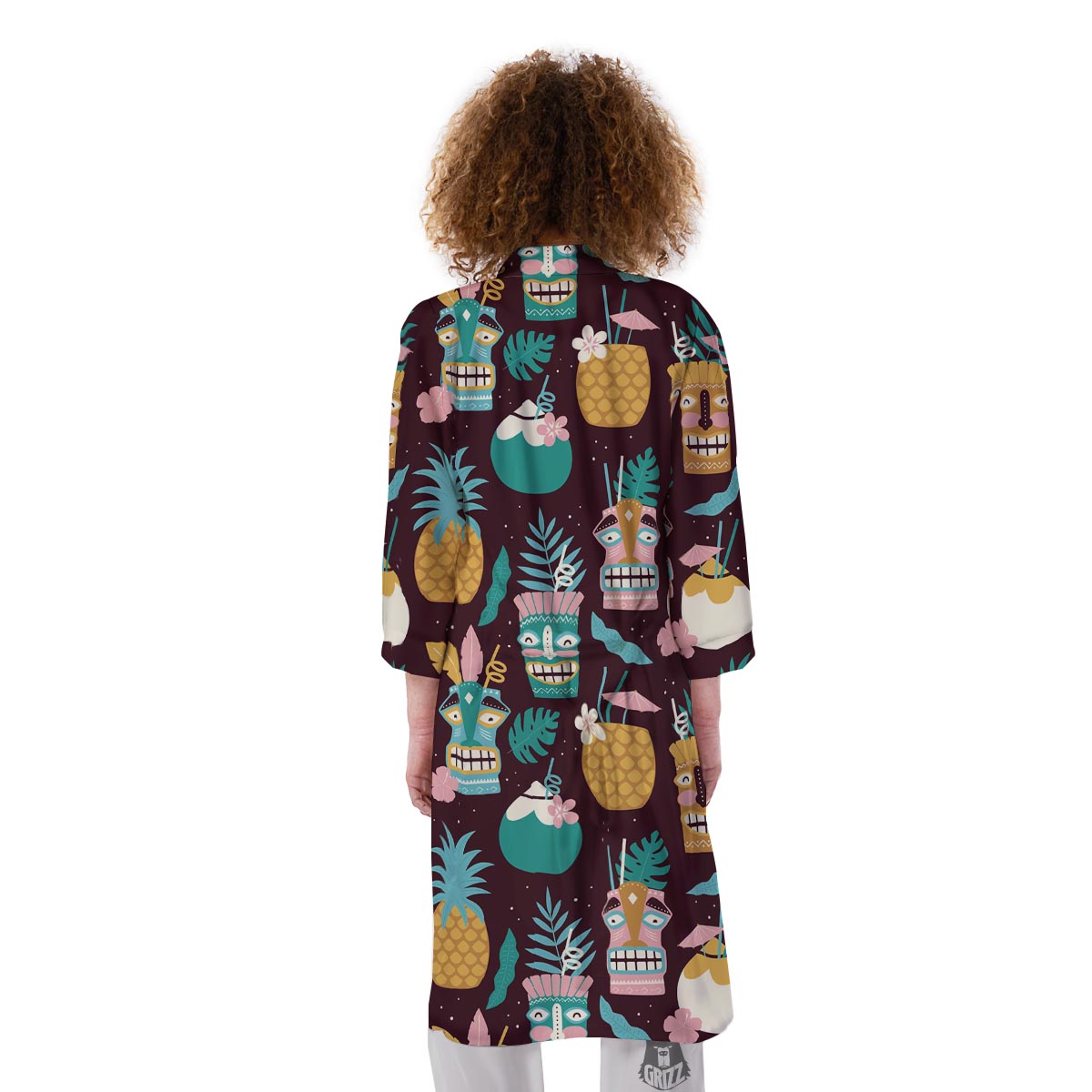 Luau Tiki Print Pattern Kimono-grizzshop