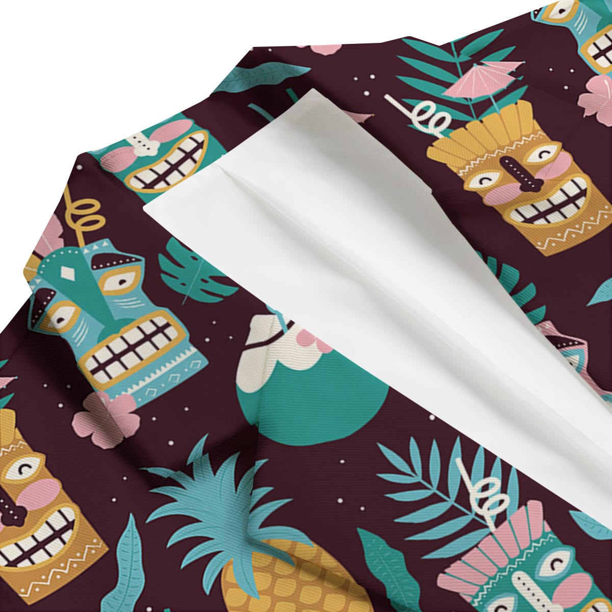 Luau Tiki Print Pattern Men's Blazer-grizzshop