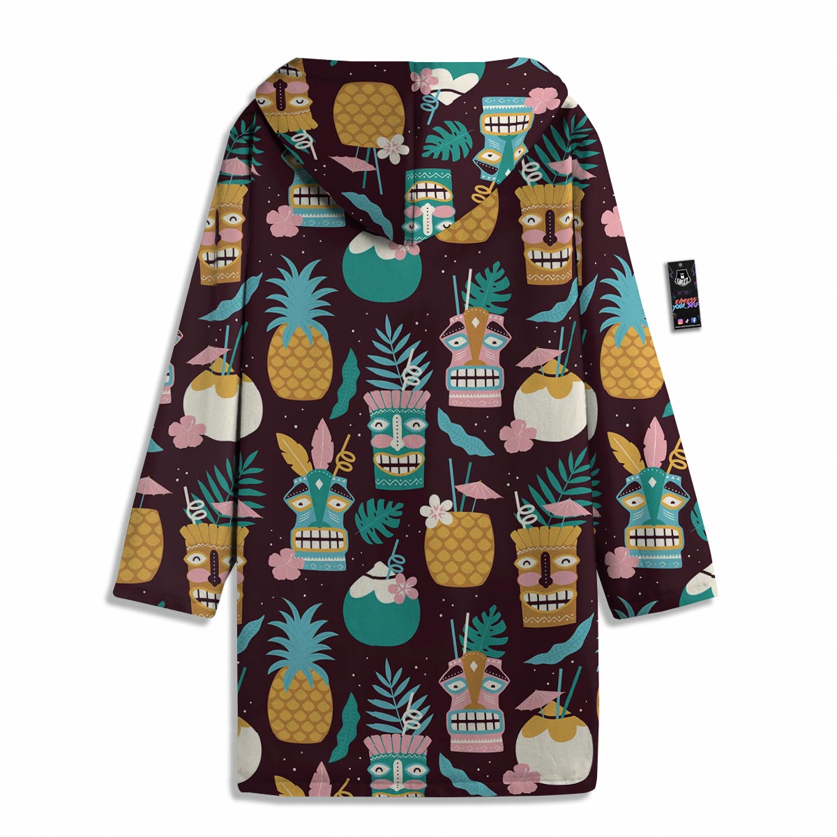 Luau Tiki Print Pattern Men's Windbreaker Jacket-grizzshop