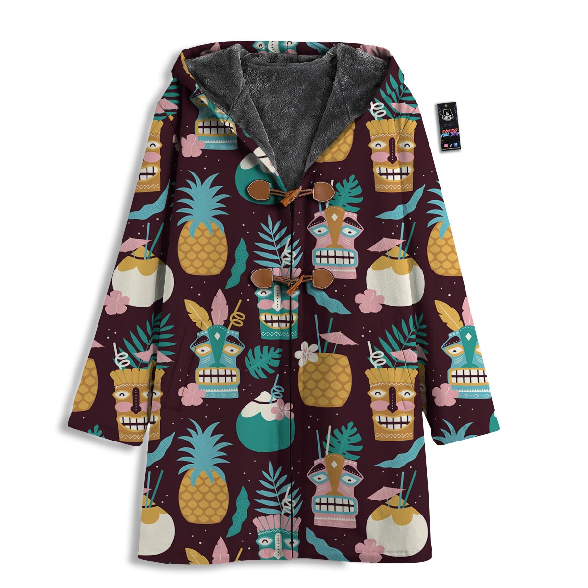 Luau Tiki Print Pattern Men's Windbreaker Jacket-grizzshop
