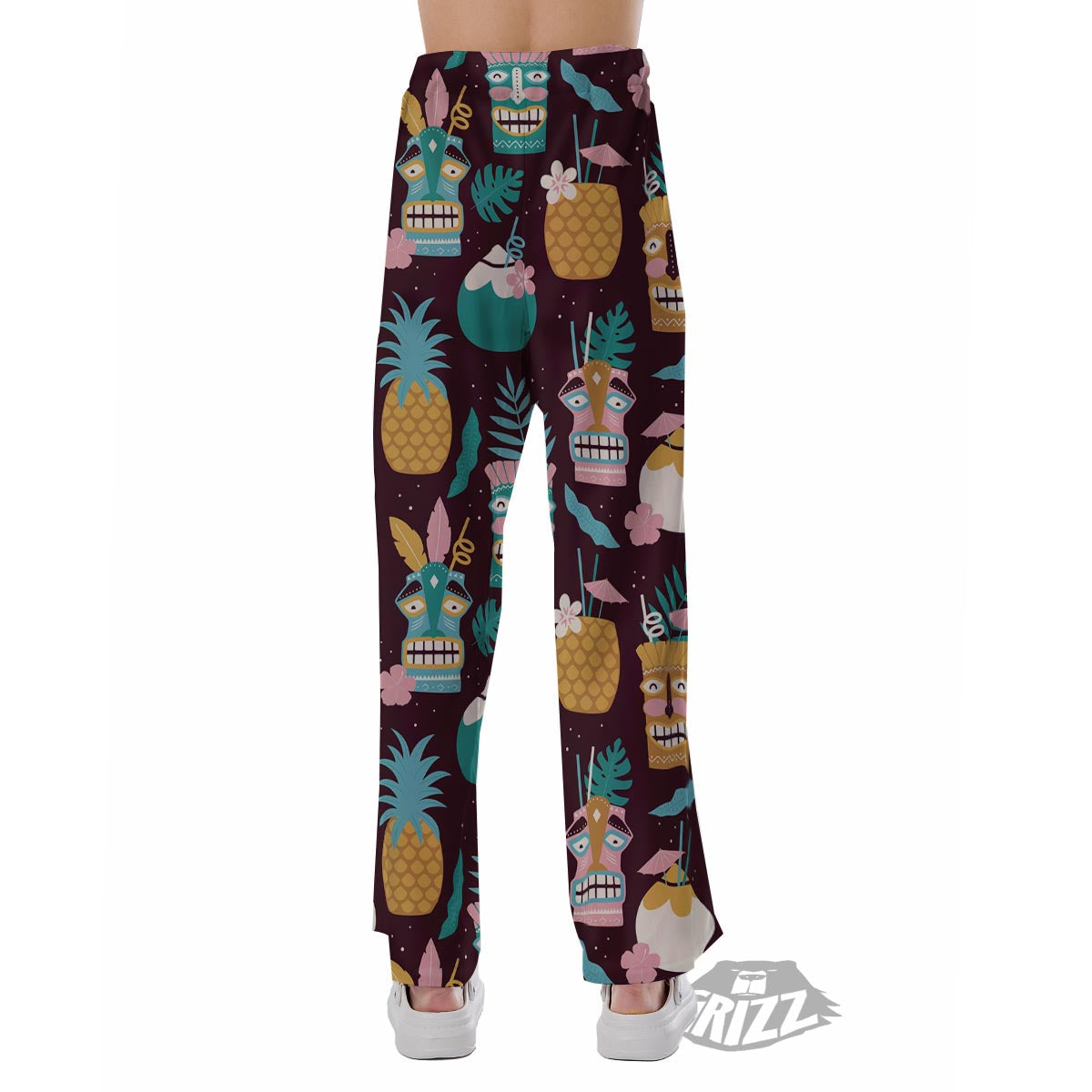 Luau Tiki Print Pattern Pajama Pants-grizzshop