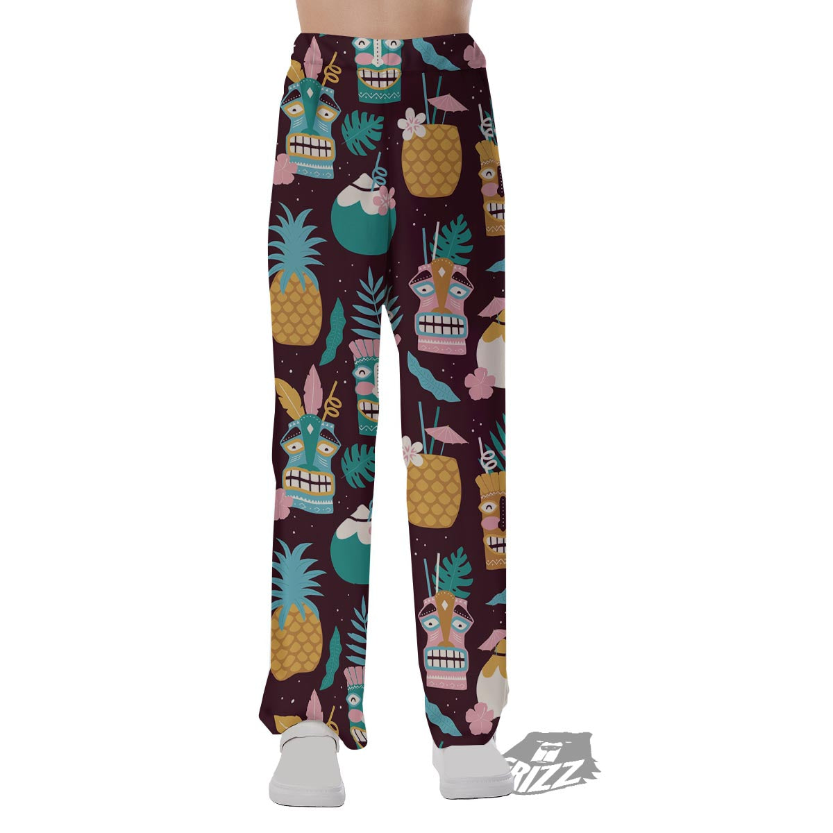 Luau Tiki Print Pattern Pajama Pants-grizzshop