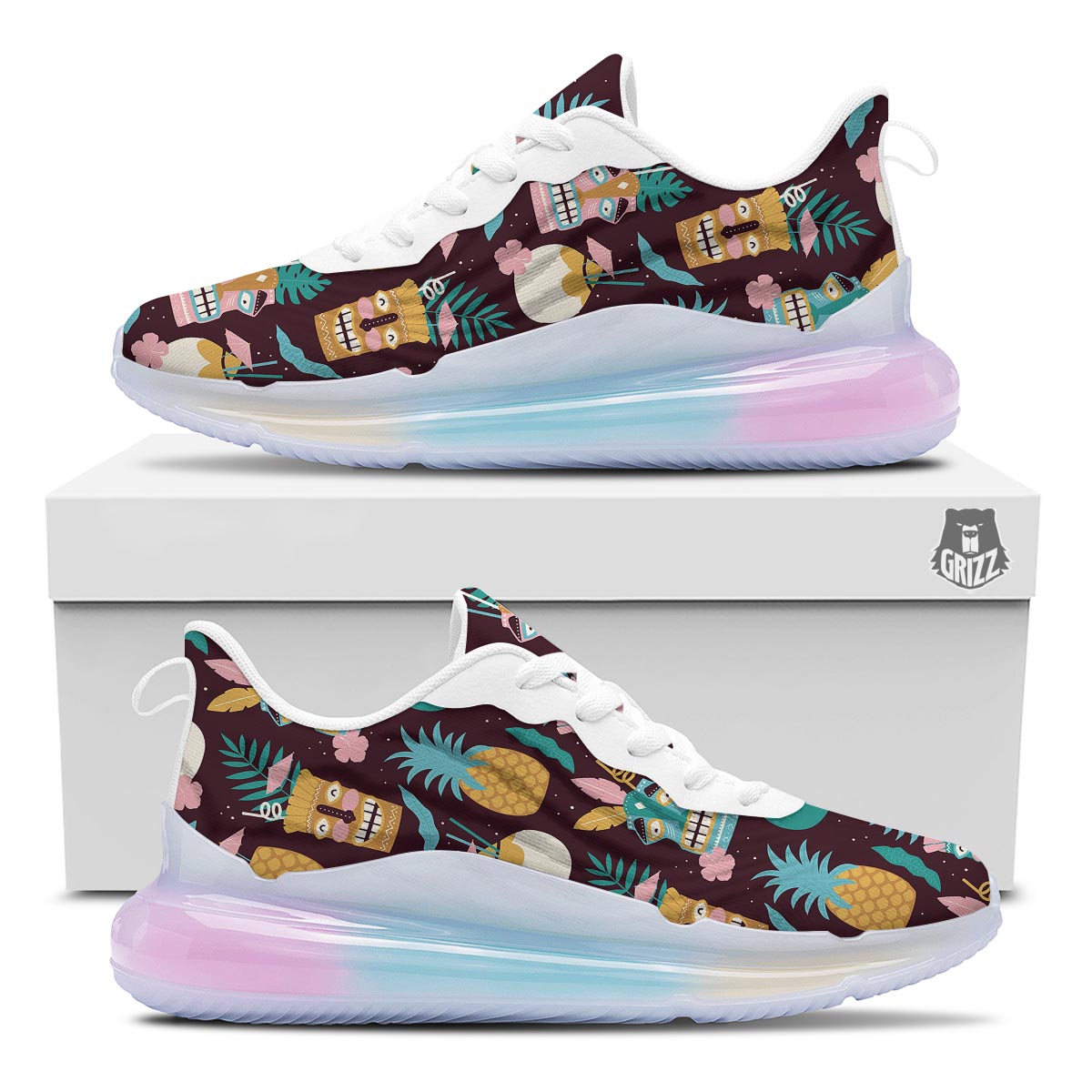 Luau Tiki Print Pattern Running Sneakers-grizzshop