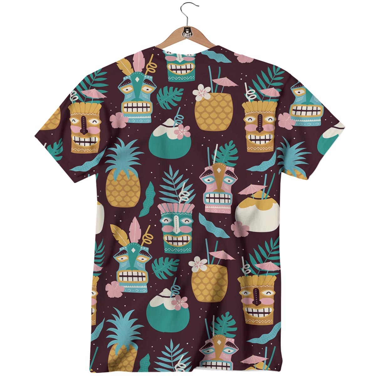 Luau Tiki Print Pattern T-Shirt-grizzshop