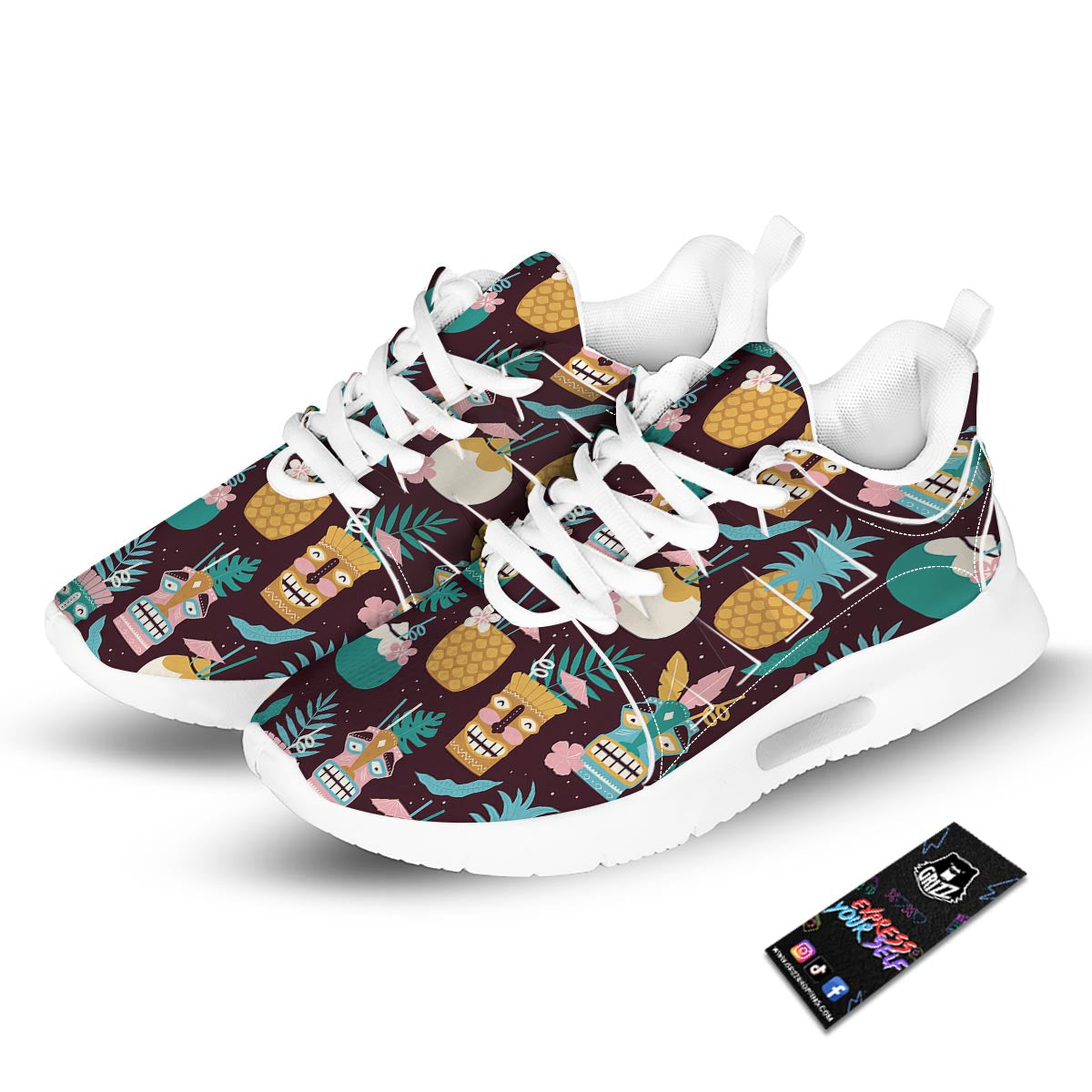 Luau Tiki Print Pattern Tennis Shoes-grizzshop