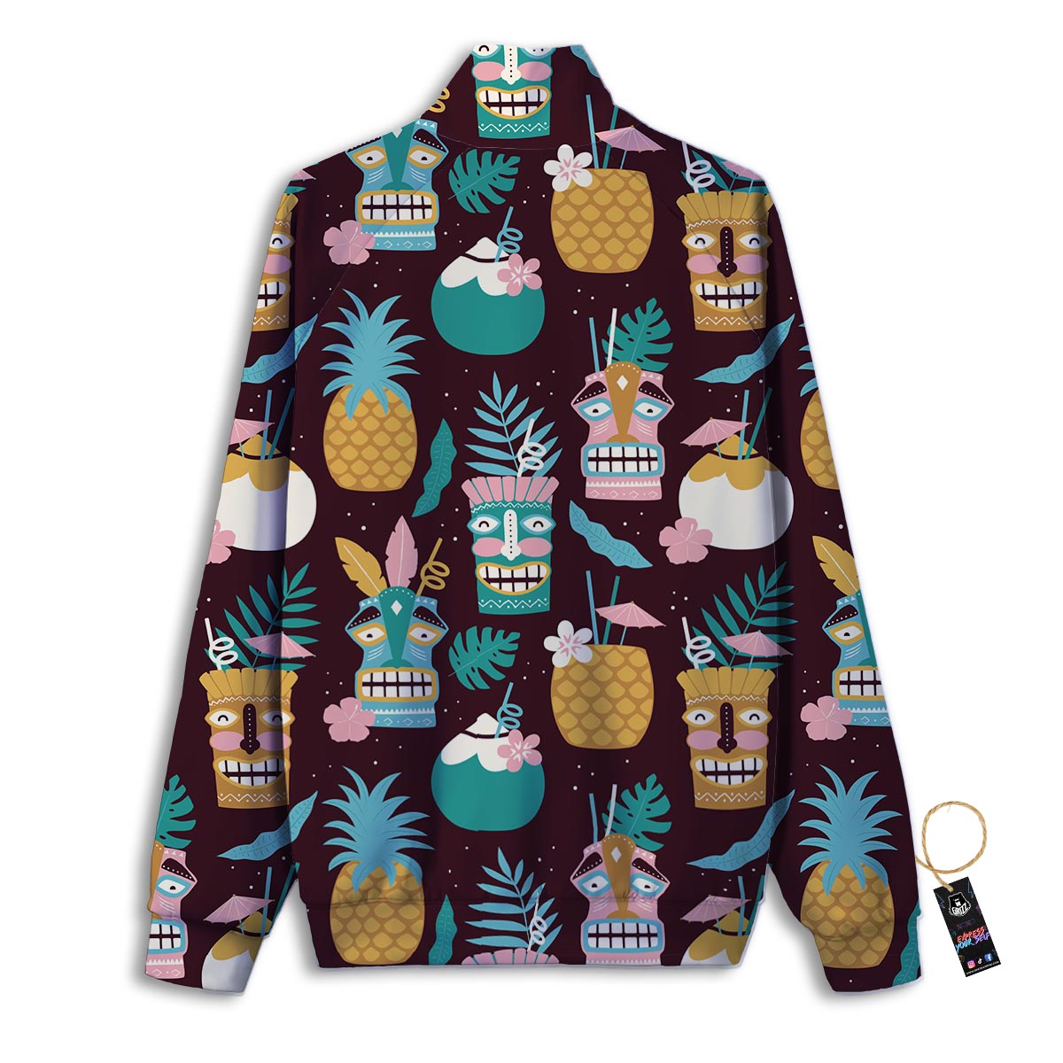 Luau Tiki Print Pattern Track Jacket-grizzshop