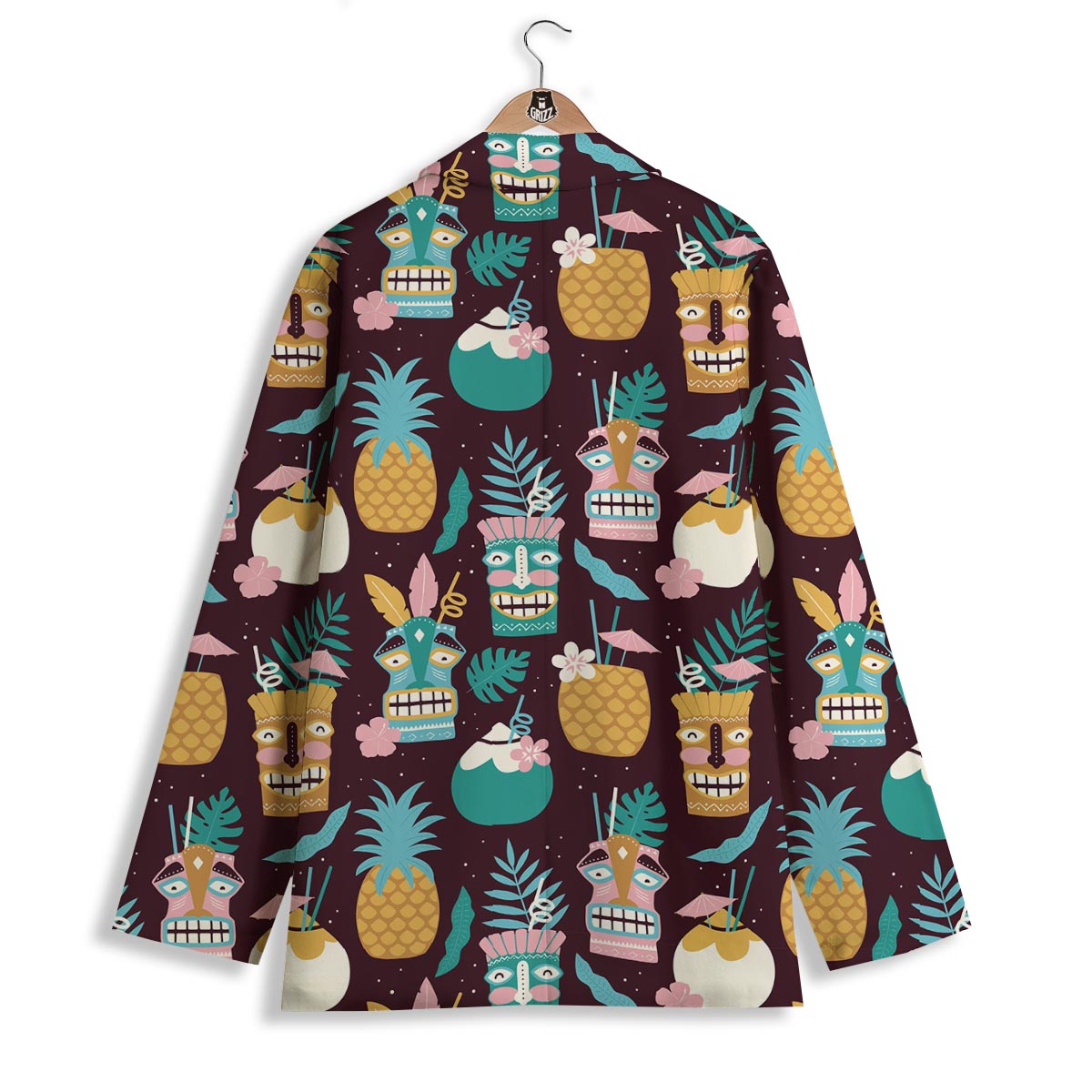 Luau Tiki Print Pattern Women's Blazer-grizzshop