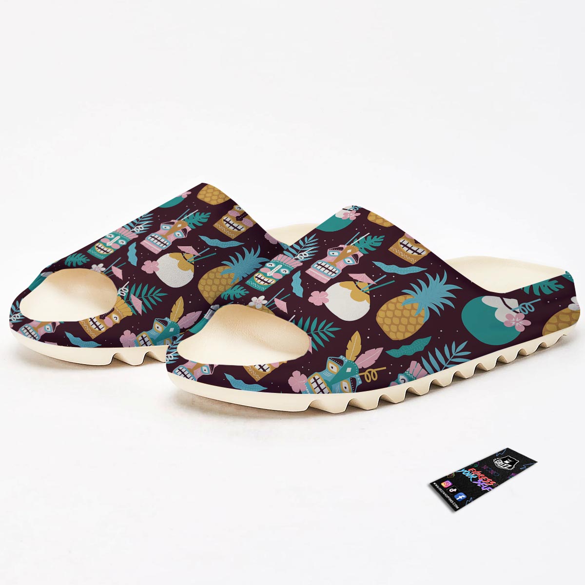 Luau Tiki Print Pattern Sandals-grizzshop