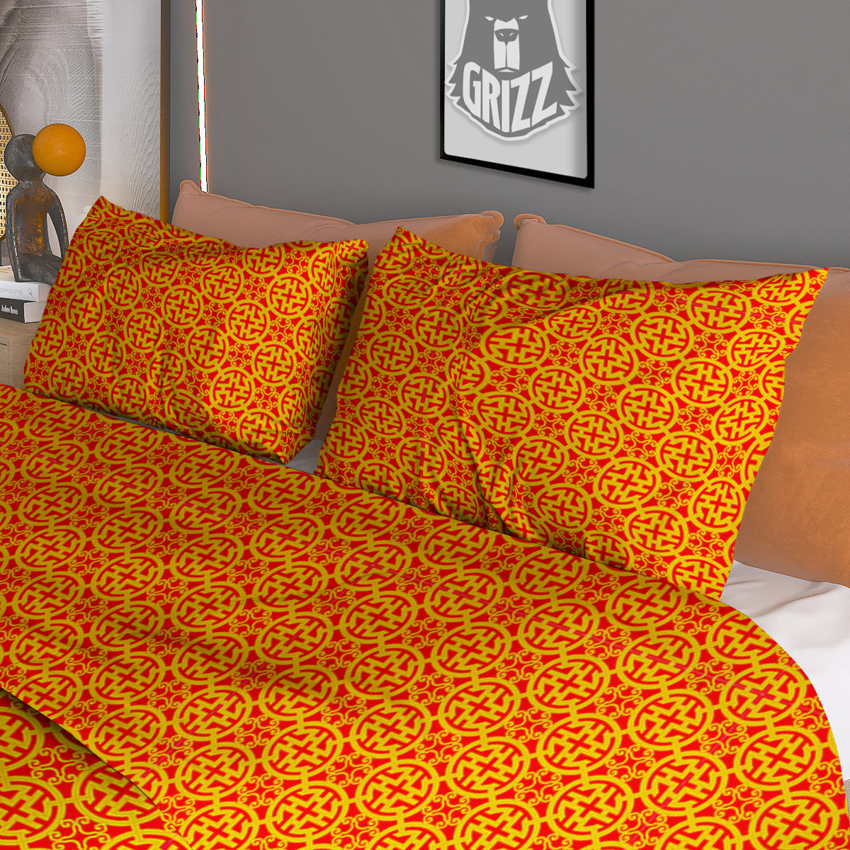 Knitted Geometric Print Pattern Duvet Cover Bedding Set