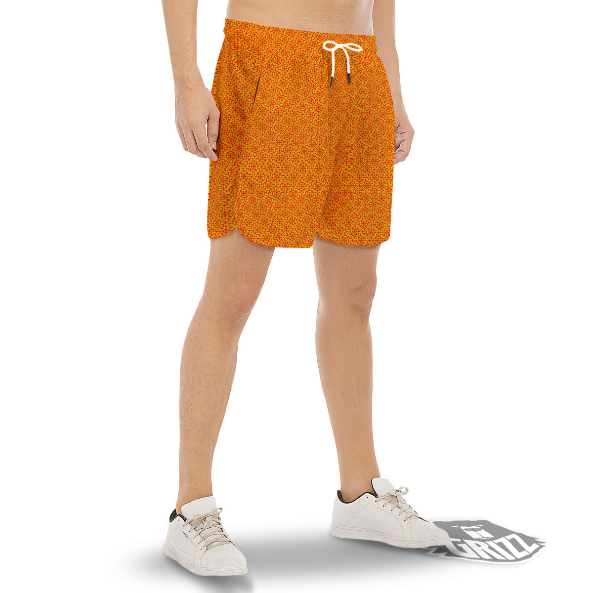 Luck Symbol Chinese Print Pattern Men's Gym Shorts-grizzshop