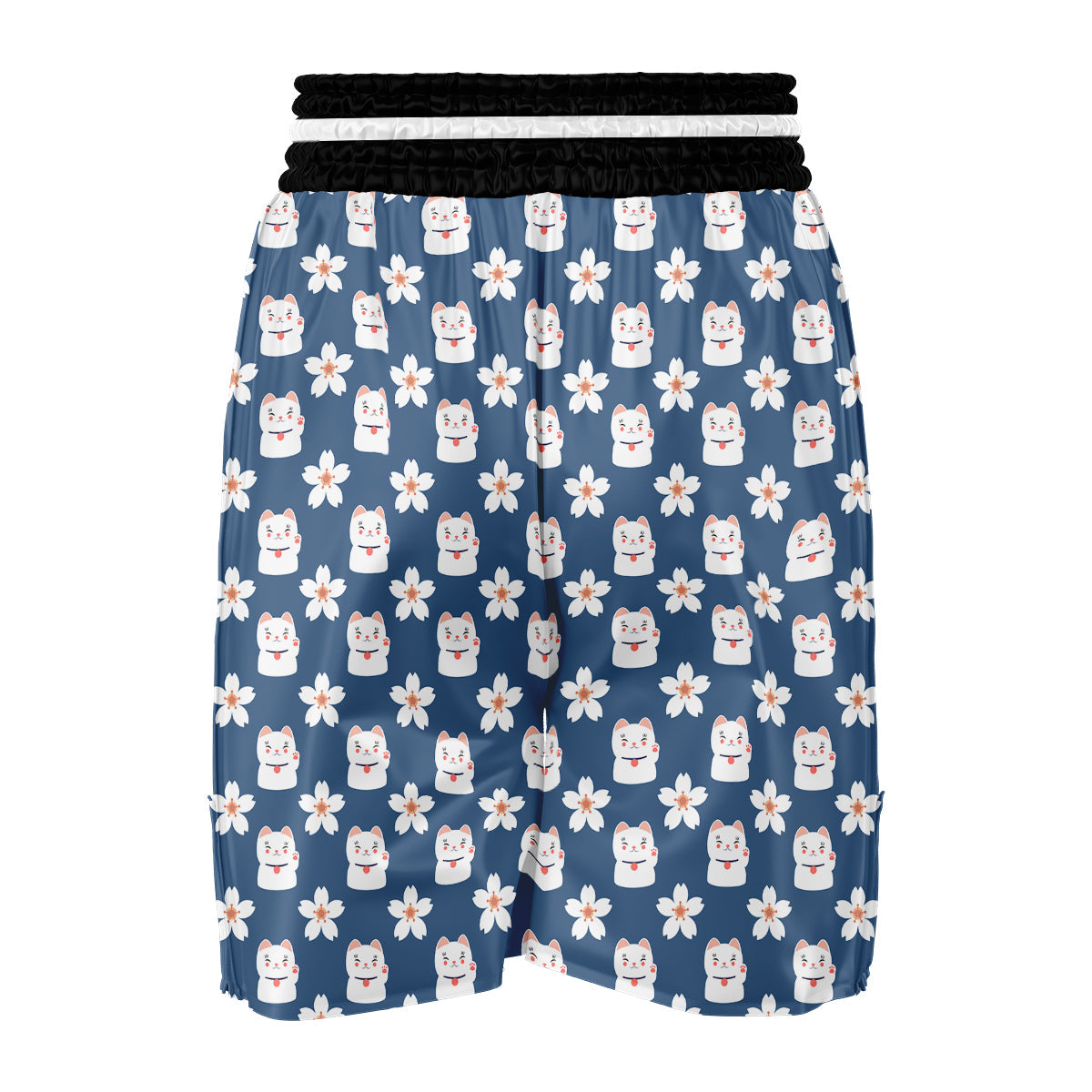 Lucky Cat And Daisy Print Pattern Boxing Shorts-grizzshop