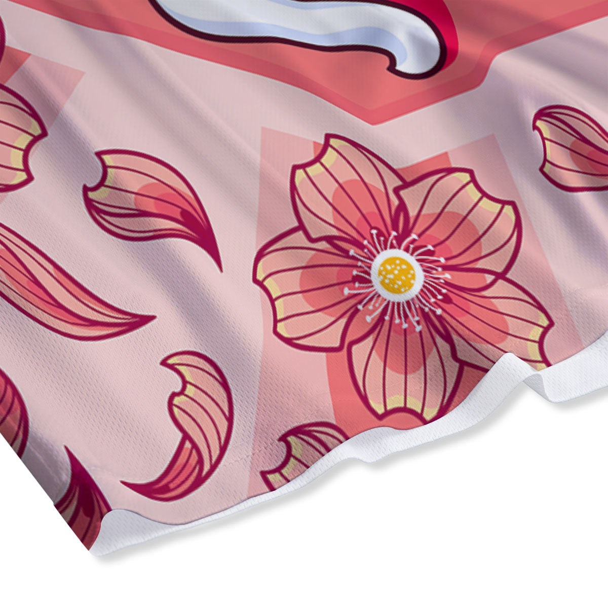 Lucky Cat And Sakura Japanese Print Mesh Shorts