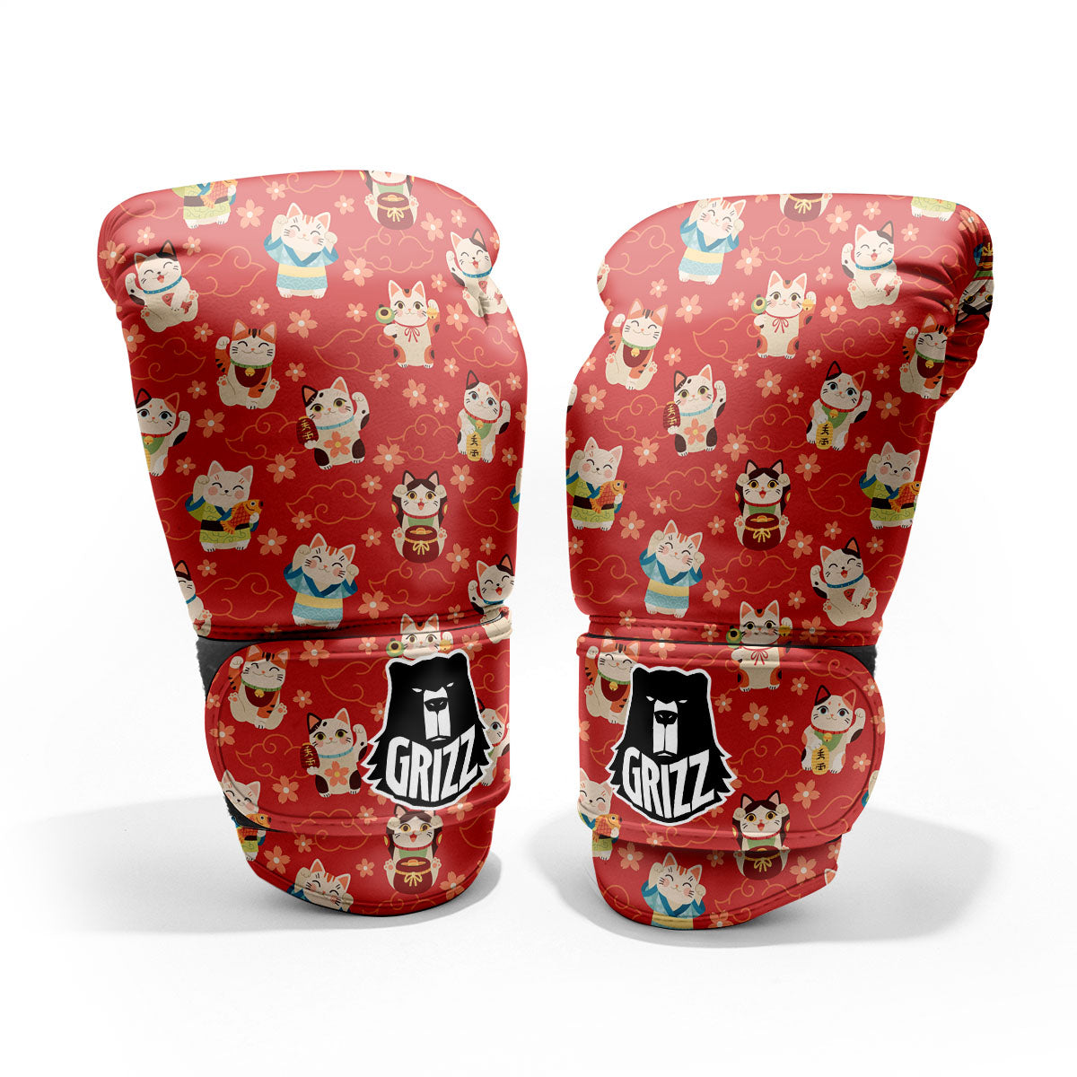 Lucky Cat Japanese Print Pattern Pro Boxing Glove