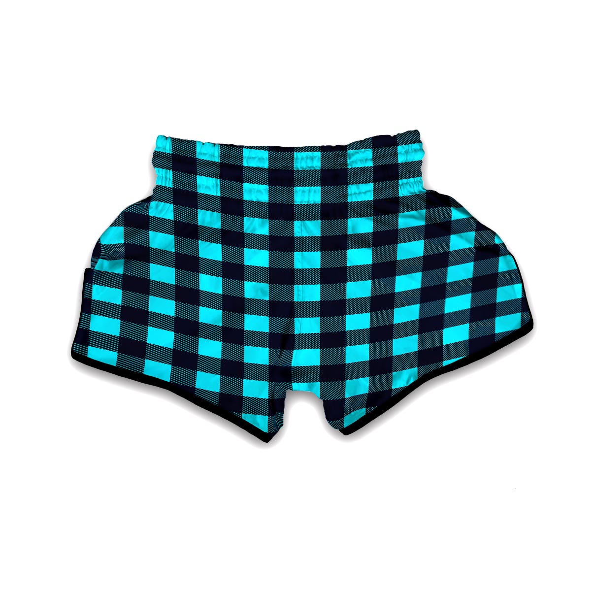 Lumberjack Blue Pattern Print Muay Thai Boxing Shorts-grizzshop