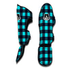 Lumberjack Blue Pattern Print Muay Thai Shin Guards-grizzshop