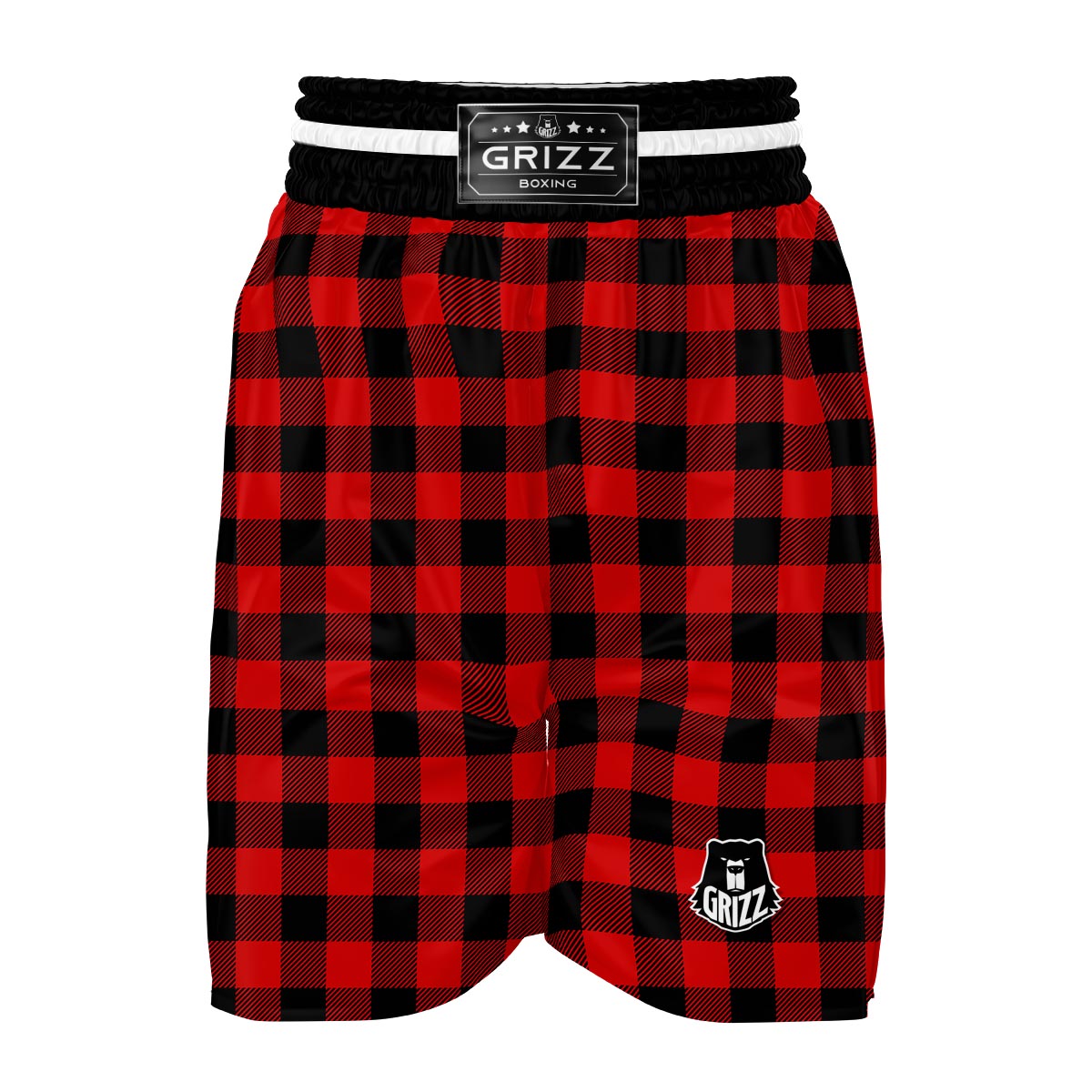 Lumberjack Red Pattern Print Boxing Shorts-grizzshop