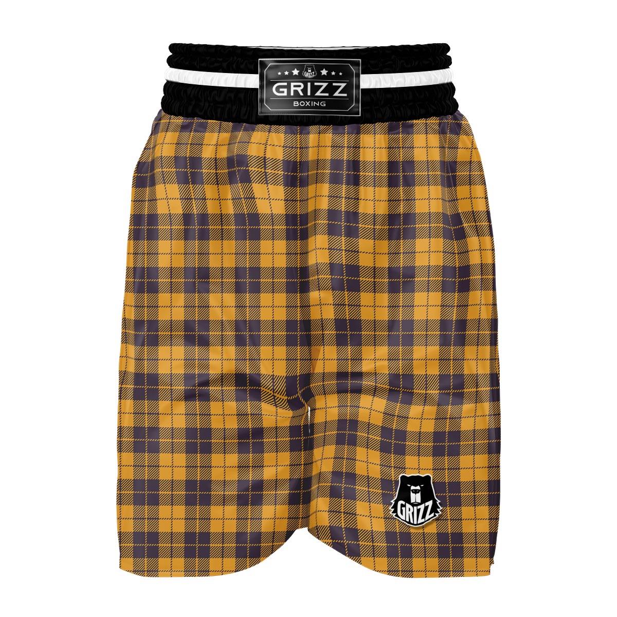 Lumberjack Yellow Pattern Print Boxing Shorts-grizzshop