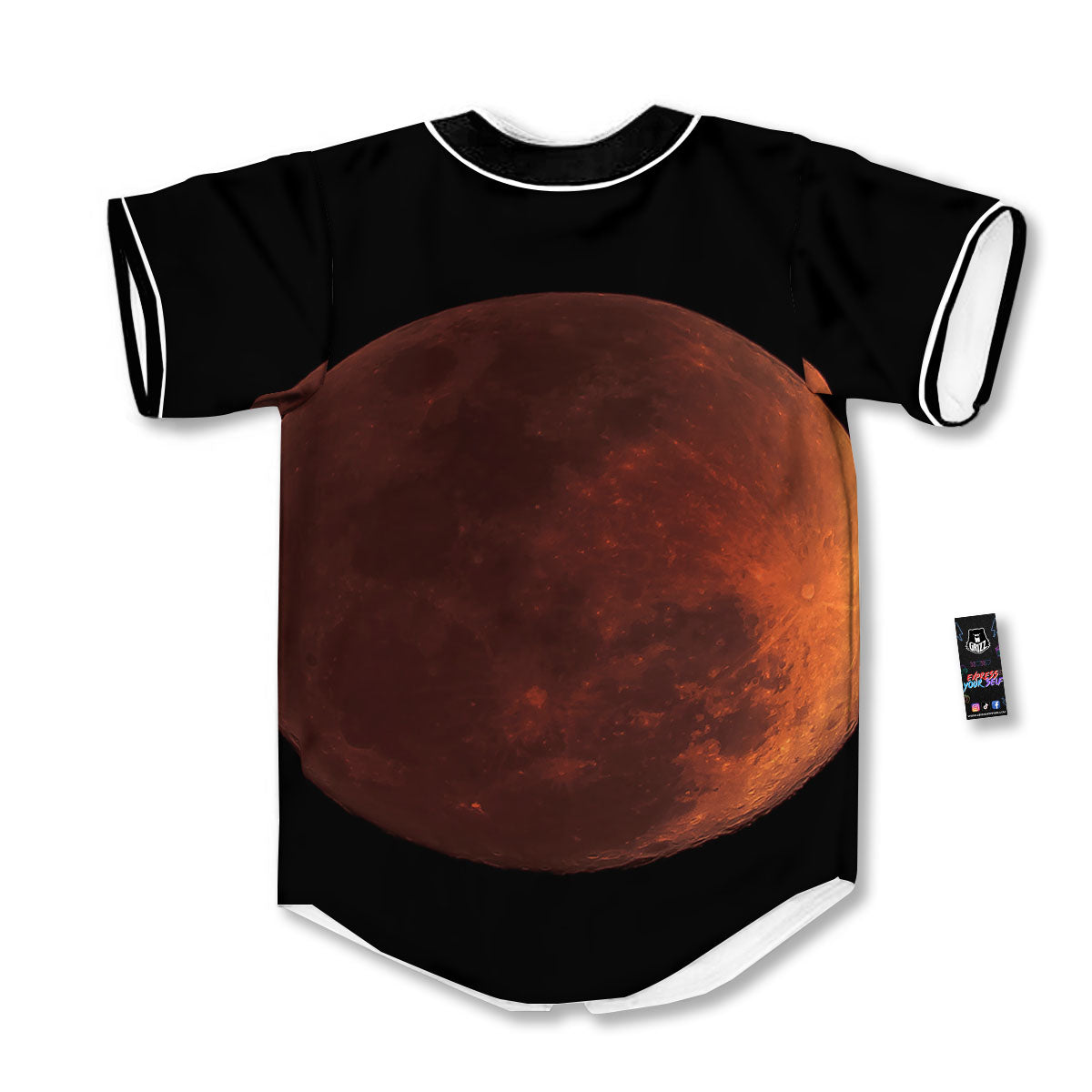 Lunar Cycle Eclipse Print Baseball Jersey-grizzshop