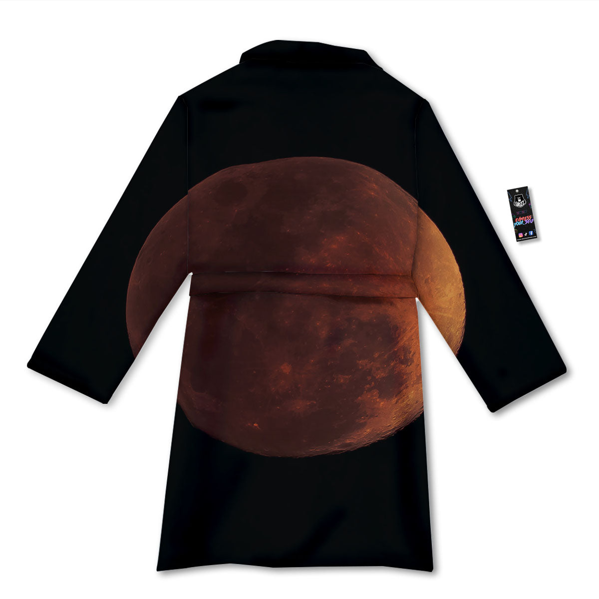 Lunar Cycle Eclipse Print Bathrobe-grizzshop