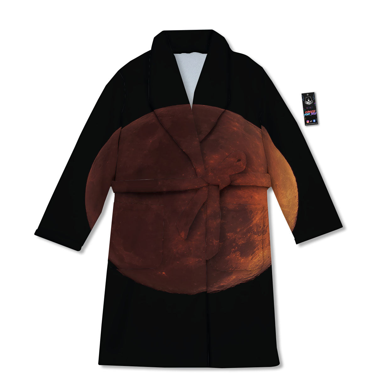 Lunar Cycle Eclipse Print Bathrobe-grizzshop