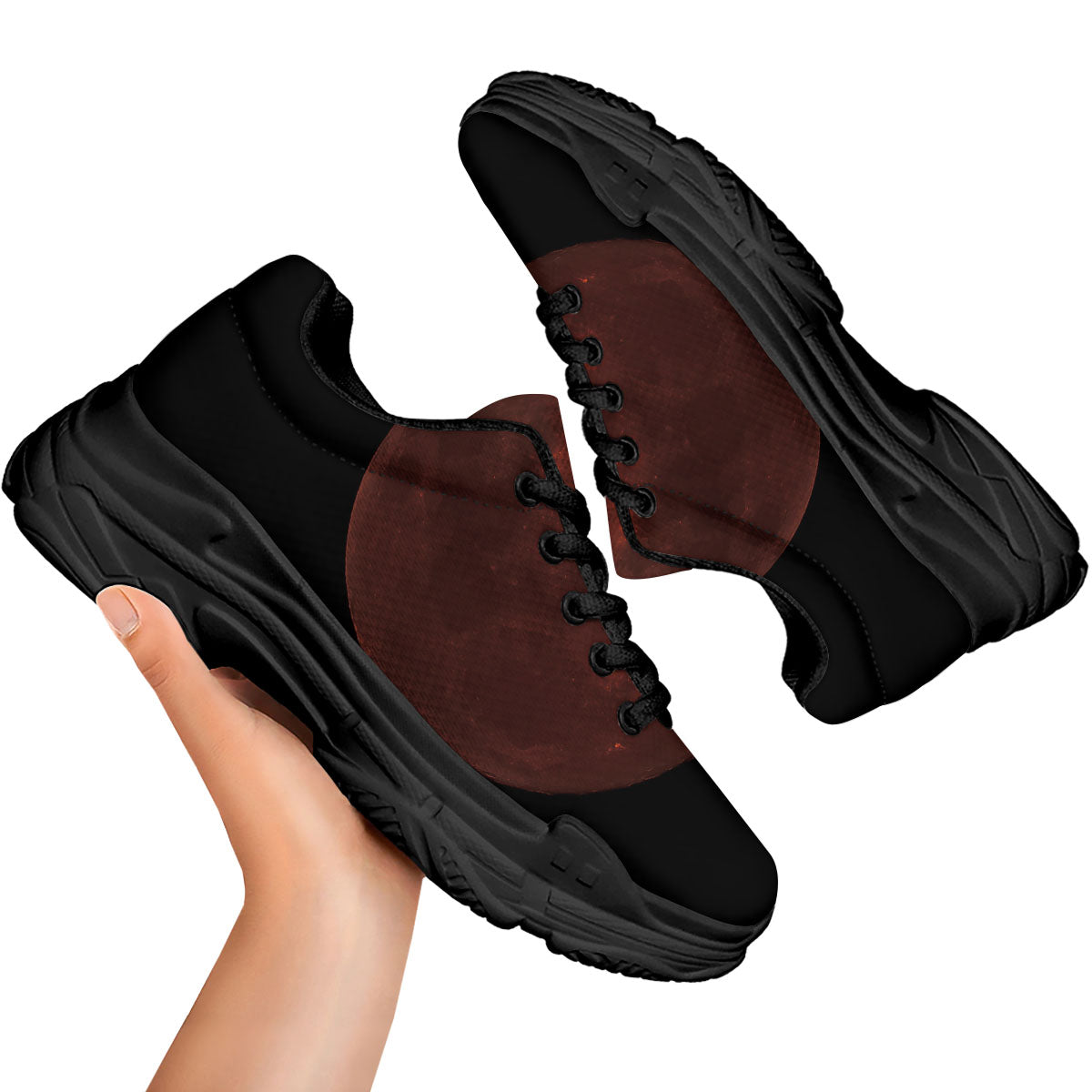 Lunar Cycle Eclipse Print Black Chunky Shoes-grizzshop