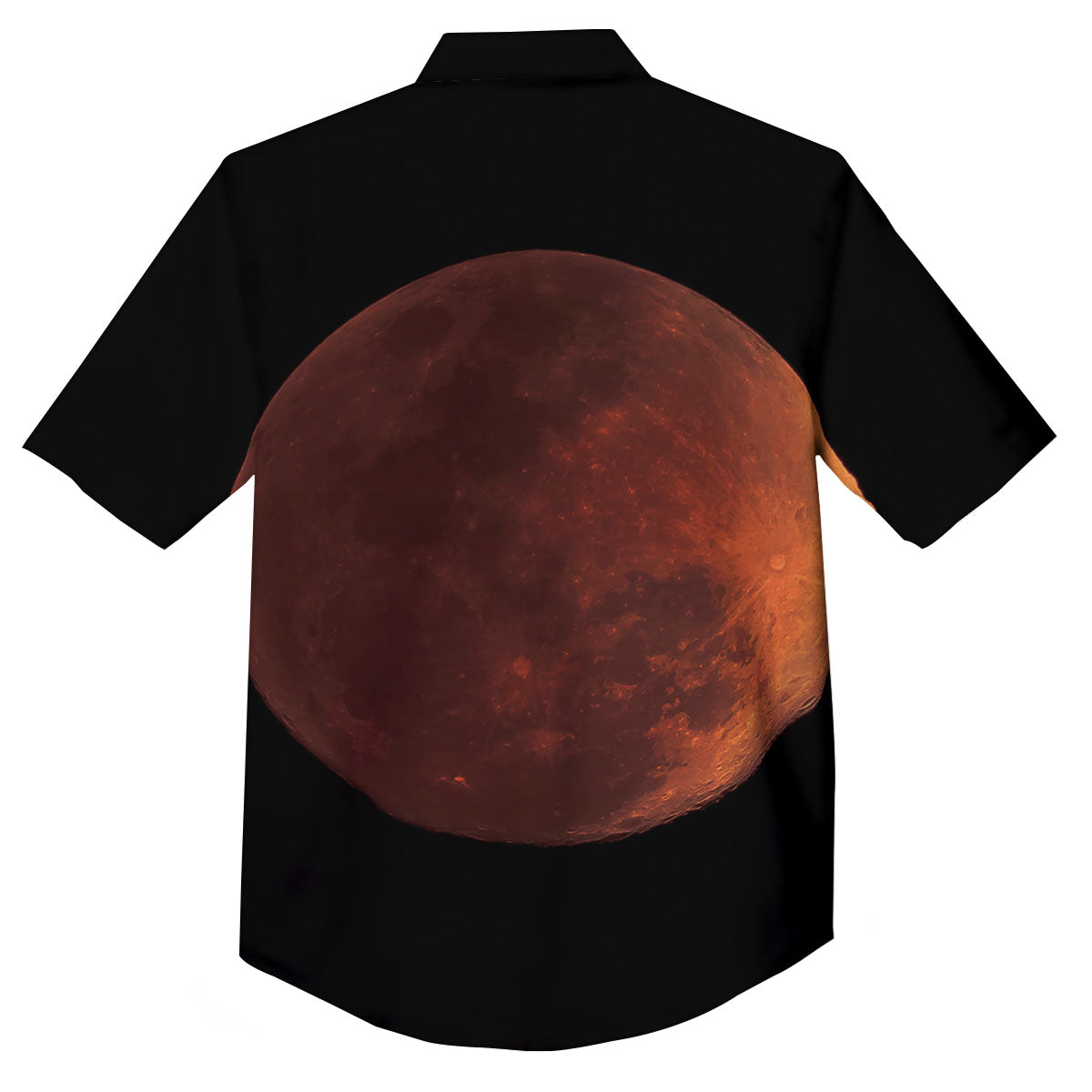 Lunar Cycle Eclipse Print Button Up Shirt-grizzshop