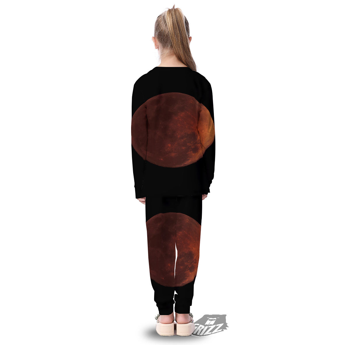 Lunar Cycle Eclipse Print Kid's Pajamas-grizzshop